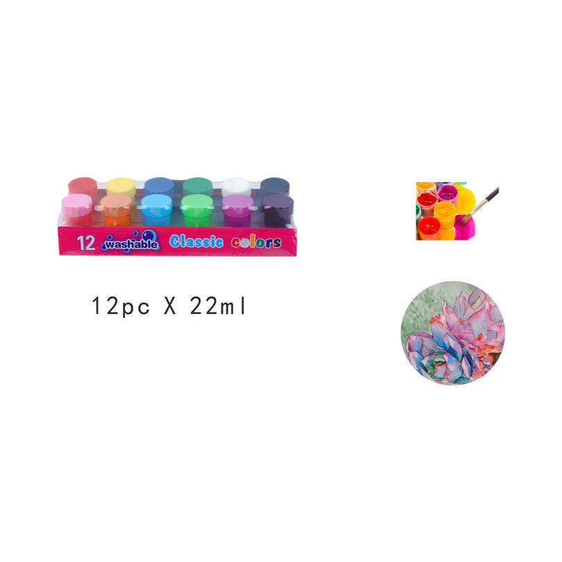 12 Piezas De Pintura De Acuarela De 22Ml Serie Grande + Un Cepillo De Pl¡§¡éStico Termorretr¡§¡éCtil