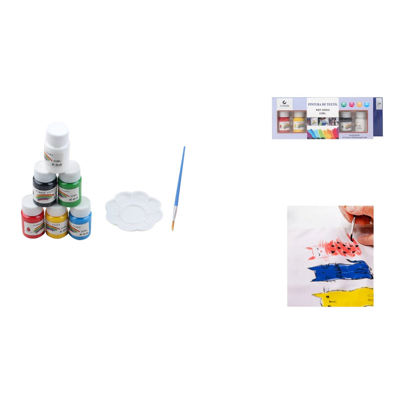 Juego De Pigmentos Textiles De 6 Piezas De 24 G. - Q&X
