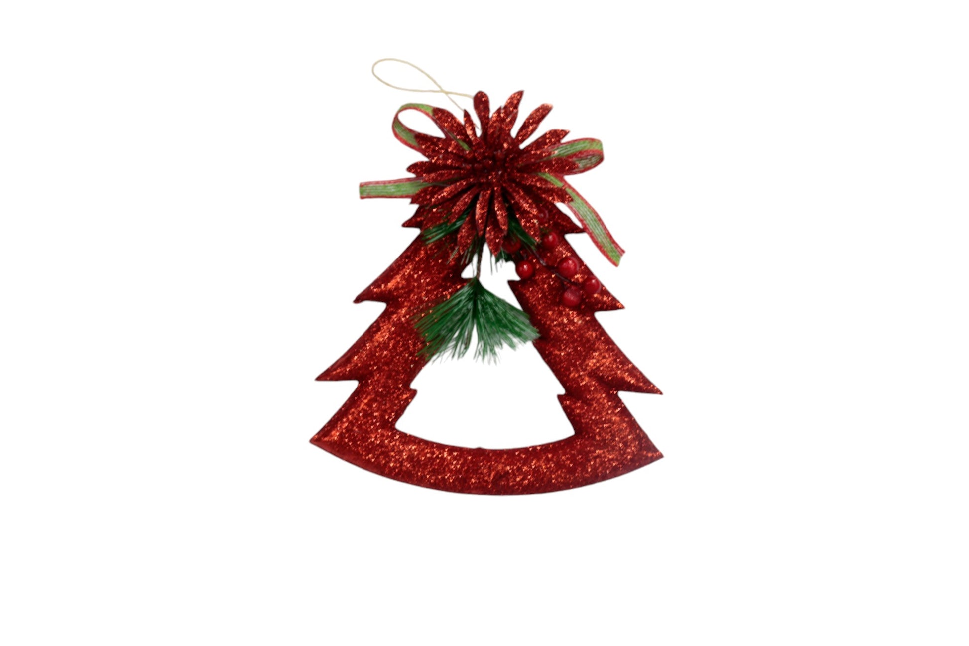 Cogante de pino navideño brillante 18cm - Q&X