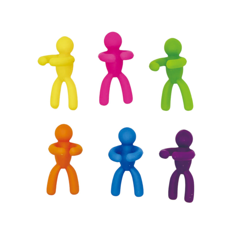Set de 6 identificadores de copas de silicona (muñeco)