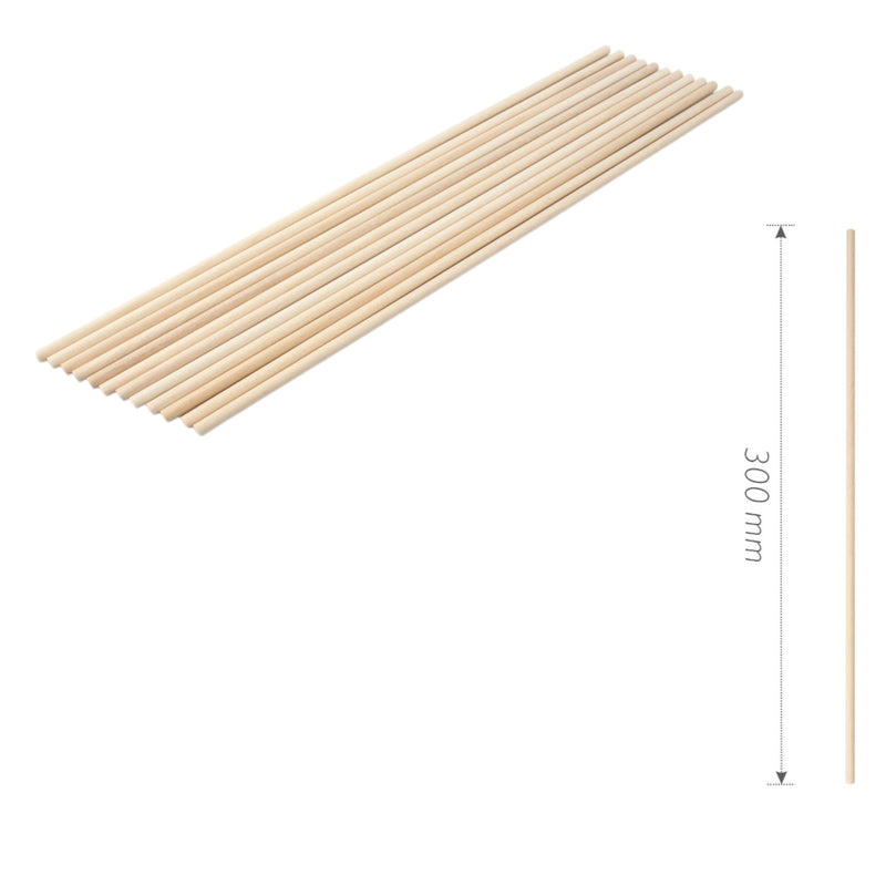 Varillas de madera redondas 5mm x 30cm – 12PCS
