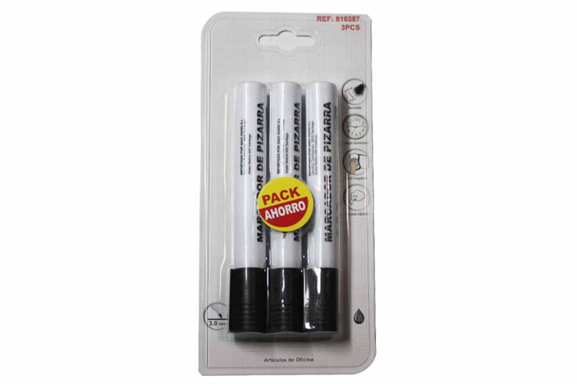 Pack 3 marcadores pizarra negro 3,0mm - Q&X
