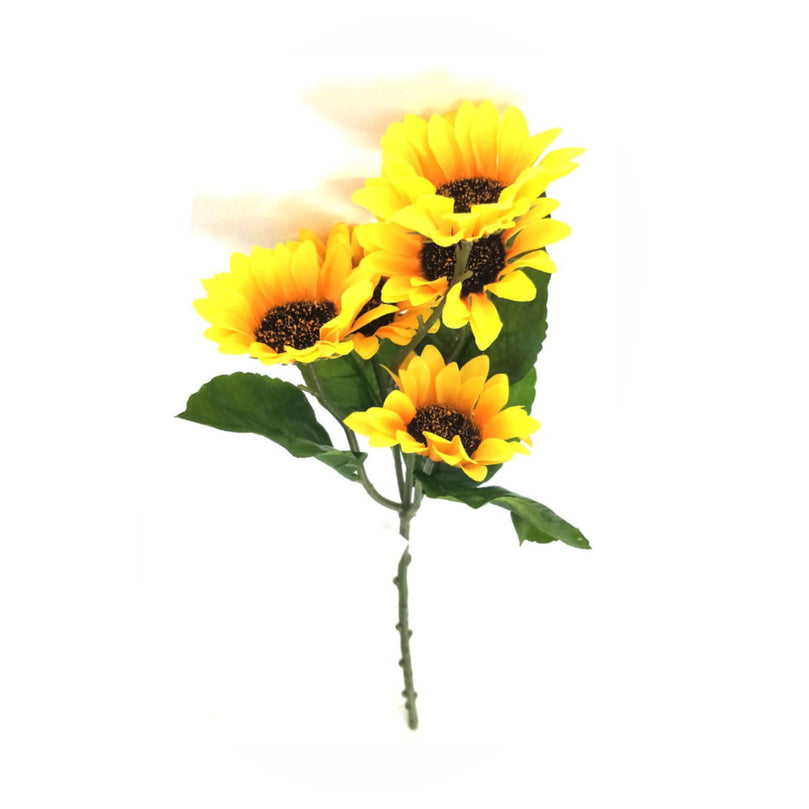 Flor artificial girasol de 5 cabezas 53x9 cm