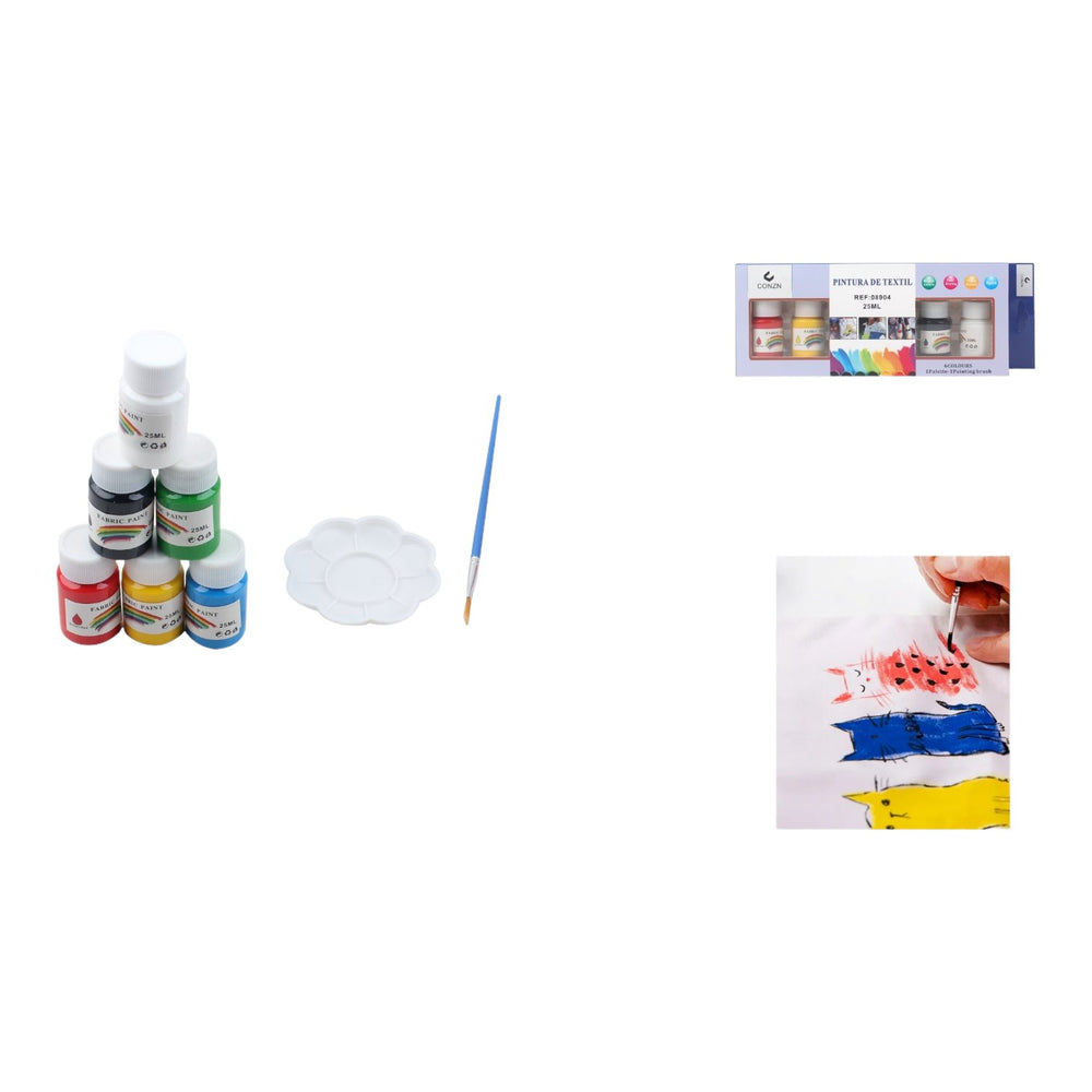 Juego De Pigmentos Textiles De 6 Piezas De 24 G. - Q&X