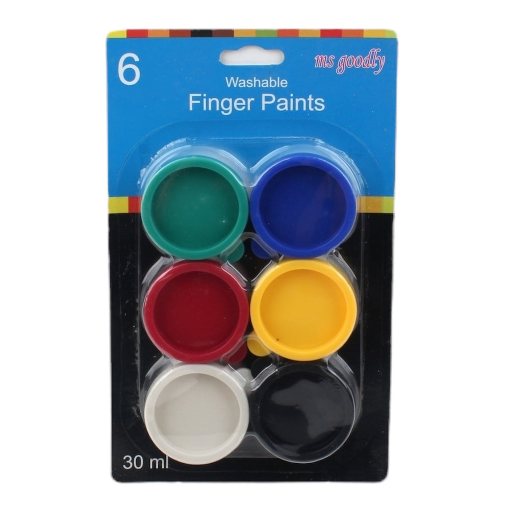 6 Piezas De Pintura Para Dedos De 30 Ml, Sello De Papel De Aluminio, Tarjeta Bl¨ªster - Q&X