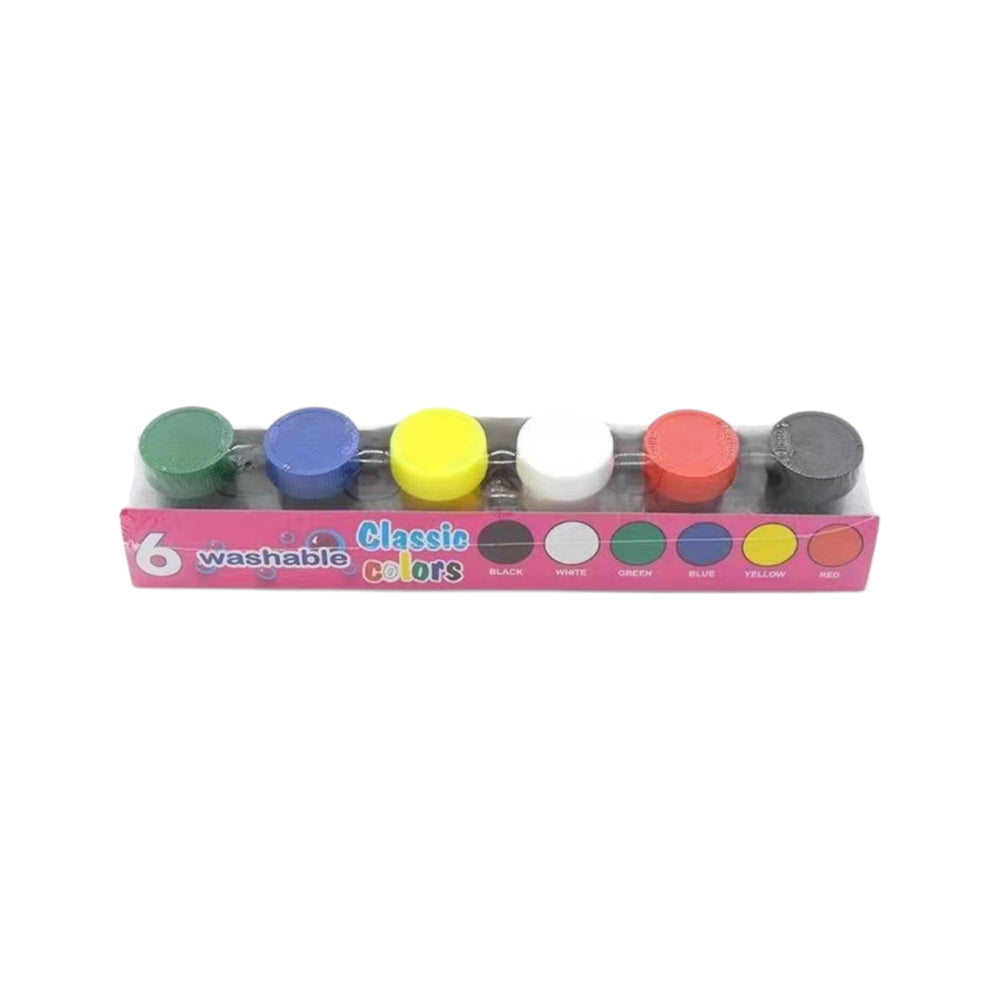 Set de acuarelas (6 colores, 22ml c/u) + Pincel plástico, termoencogible