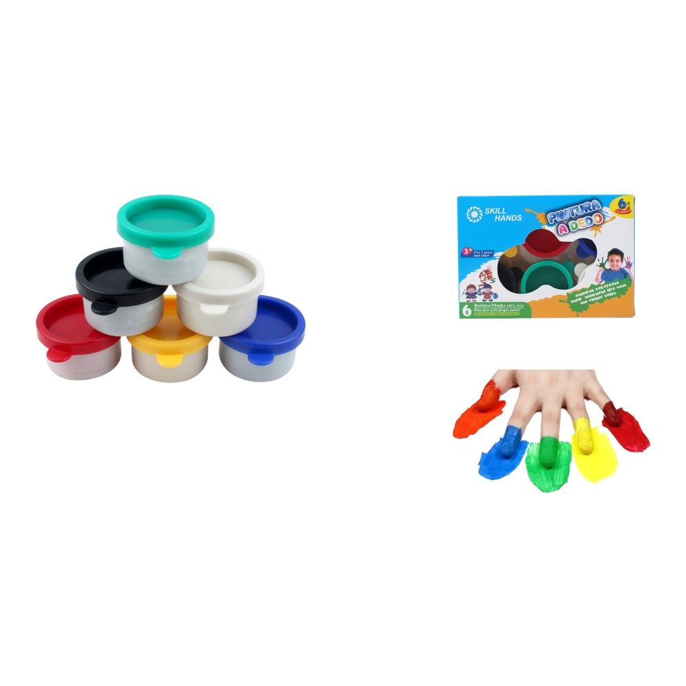 Caja De Color De Pintura Para Dedos De 6 Piezas De 25 G - Q&X