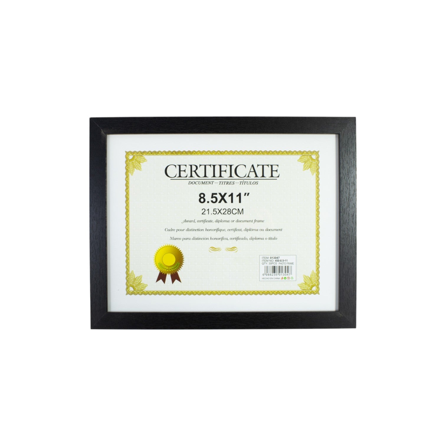 Marco de Foto Diplomas y Certificado Modelo 450 CARTA(8,5x11 cm)