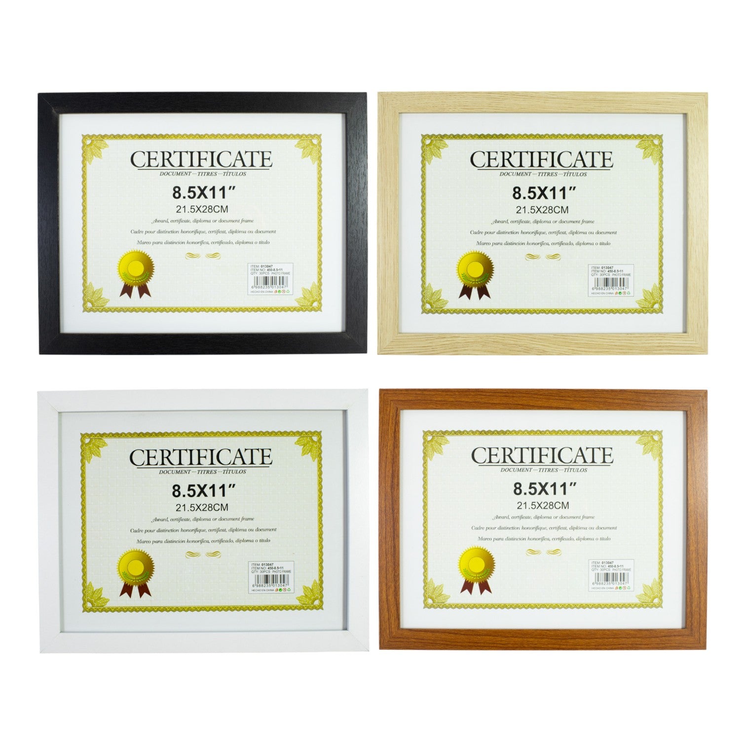 Marco de Foto Diplomas y Certificado Modelo 450 CARTA(8,5x11 cm)