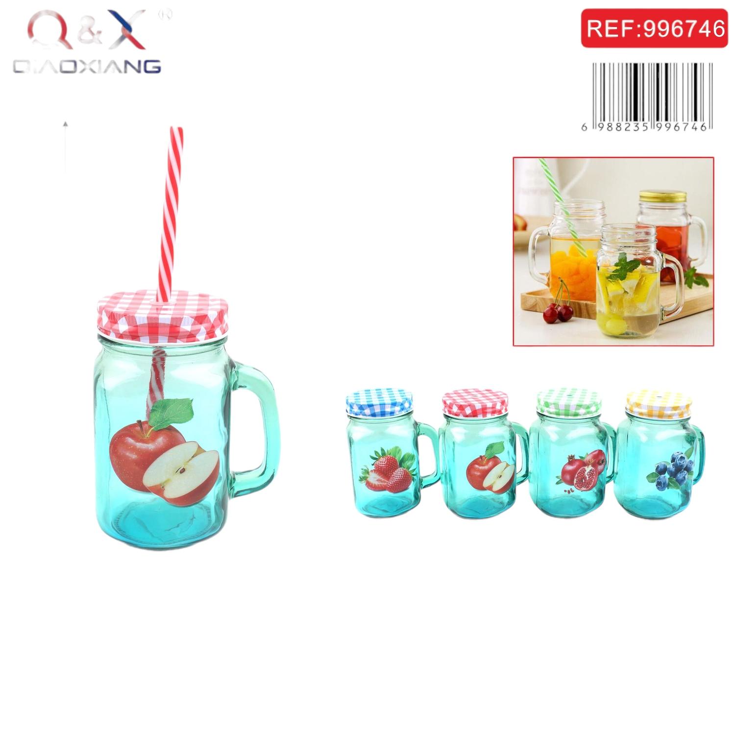 Mitad spray azul, mitad fruta Tapa rejilla nº4 + pajita 10,5 (7,7)*13,4 cm/500 ml