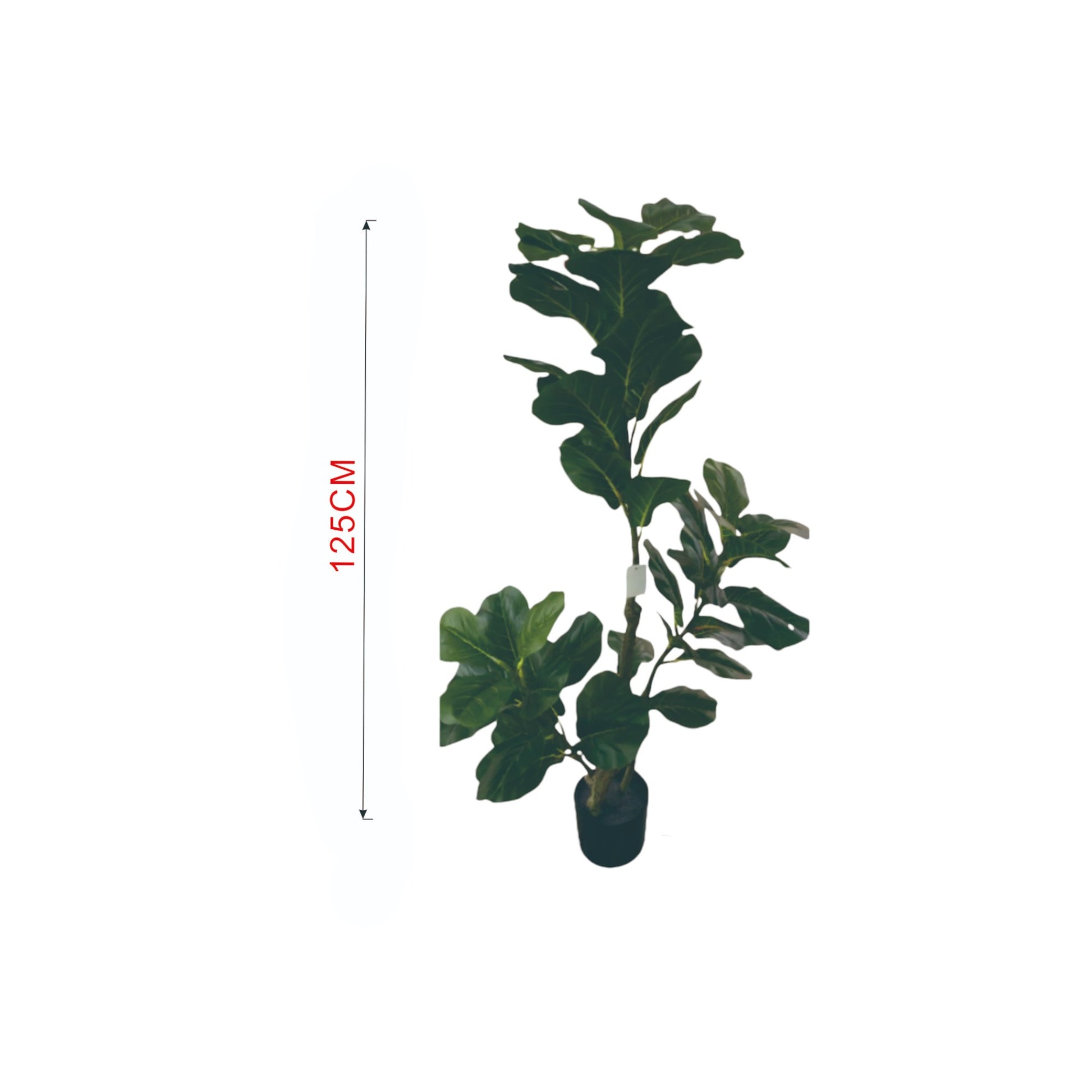 Planta Verde Simulada De Higo De Hoja De Piano De Poste Pequeño De 1,25 M (Sin Chasis) - Q&X