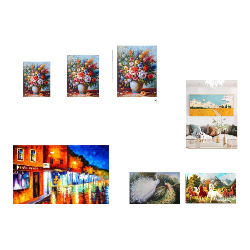Pintura Al ¨®Leo (Pintada A Mano) Juego De 3 Piezas (40*60, 50*70, 60*90) - Q&X