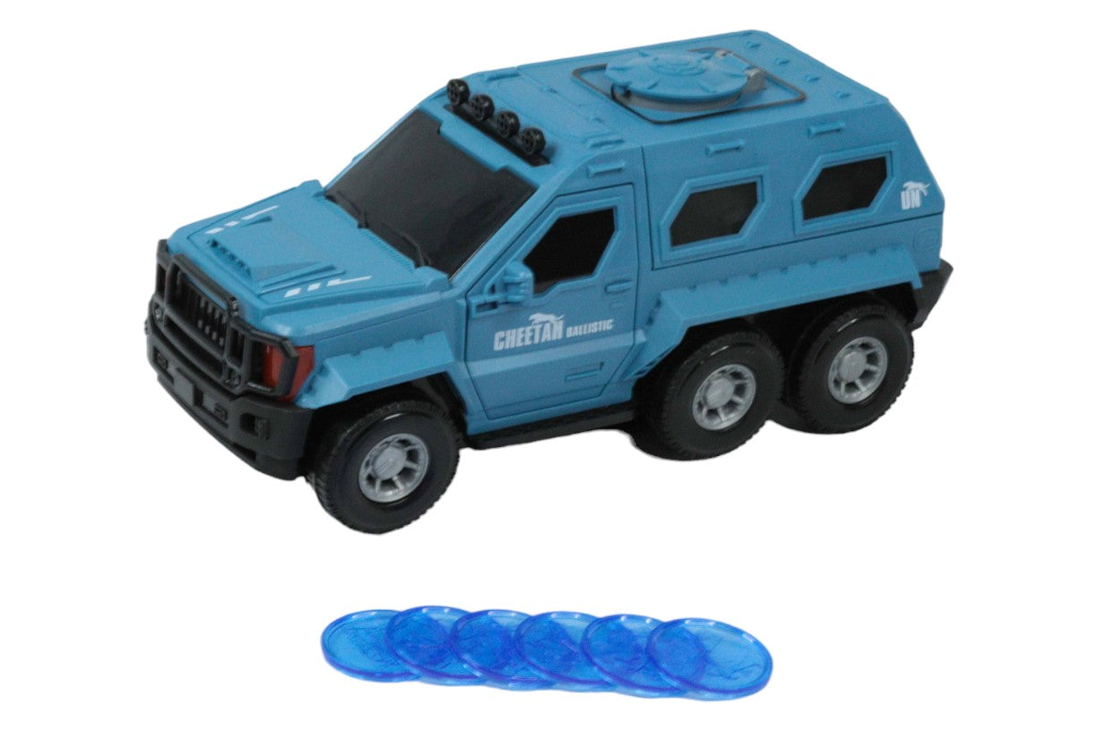 Auto con Lanza Tazos Verde y Azul