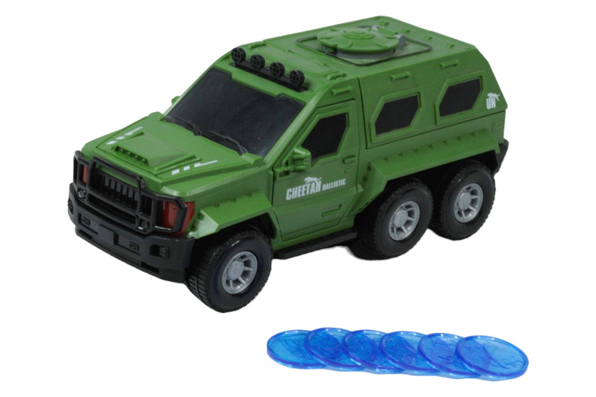 Auto con Lanza Tazos Verde y Azul