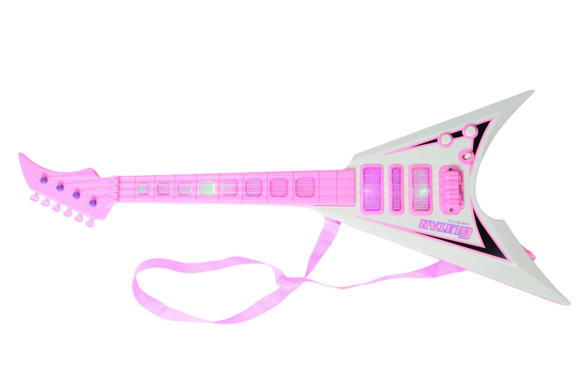 Guitarra en V de juguete morada o rosada