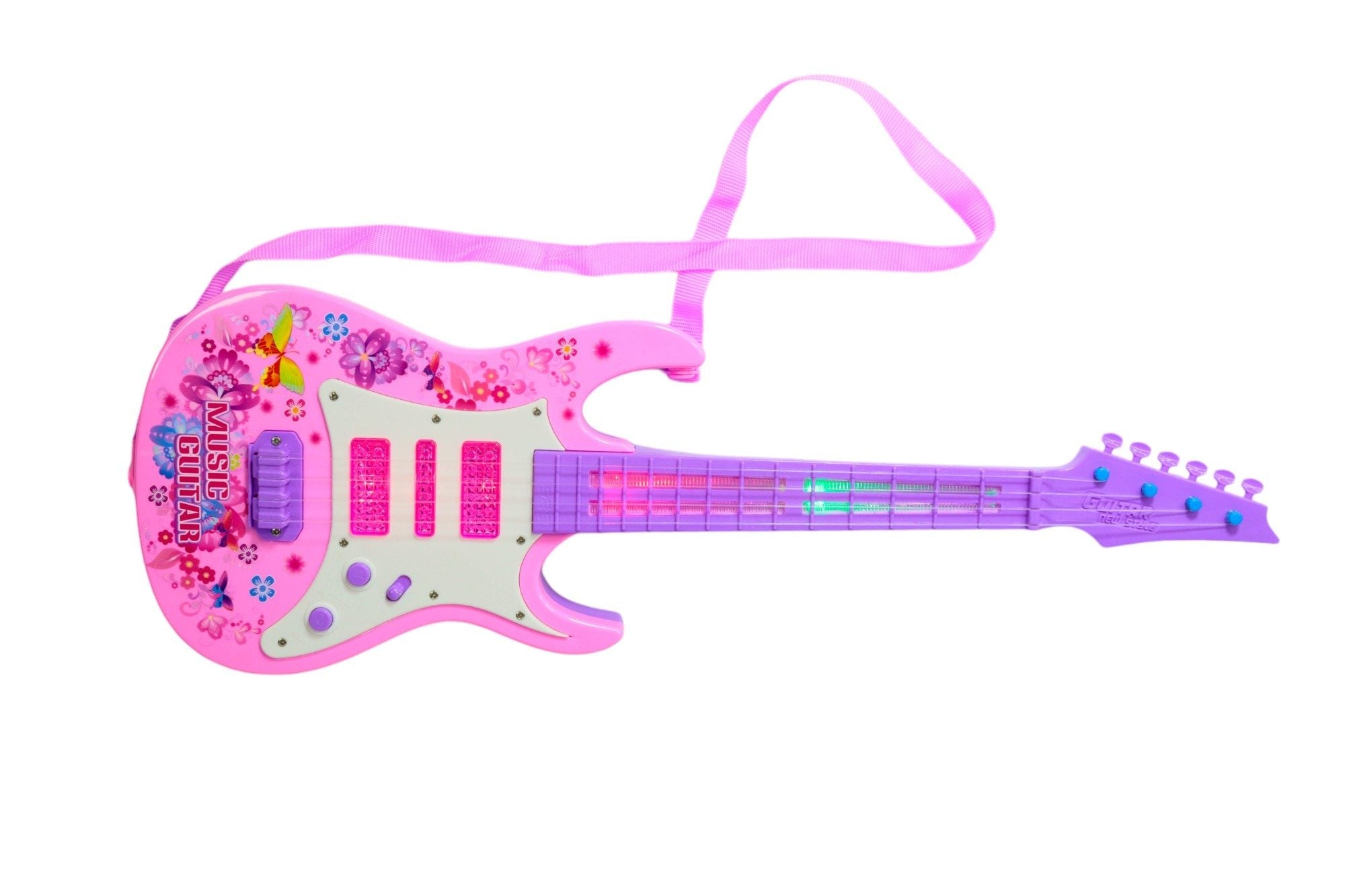 Guitarra strato de juguete rosada