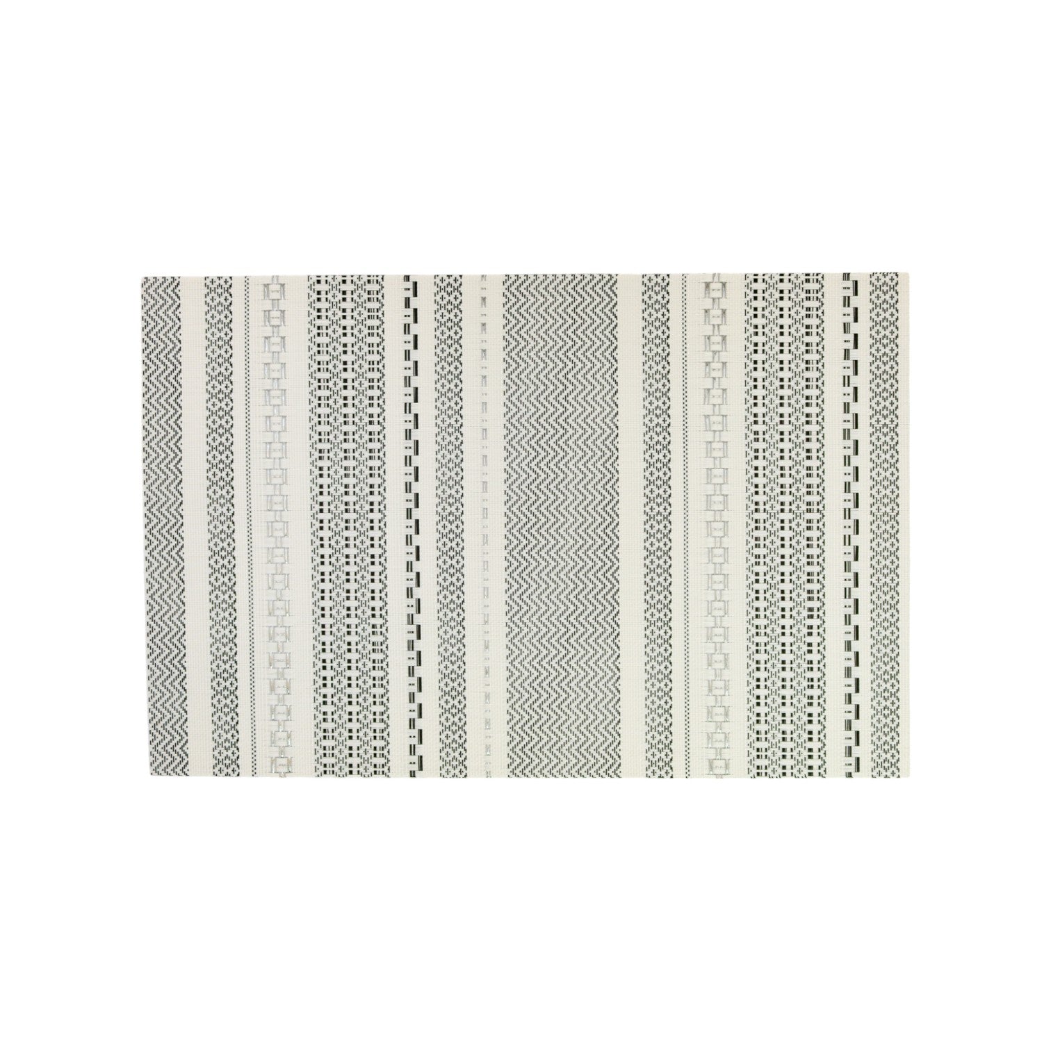 Manteles Individuales Rectangulares Zigzag con Acabado en Hilo Plateado - Juego de 6 (30x45 cm)