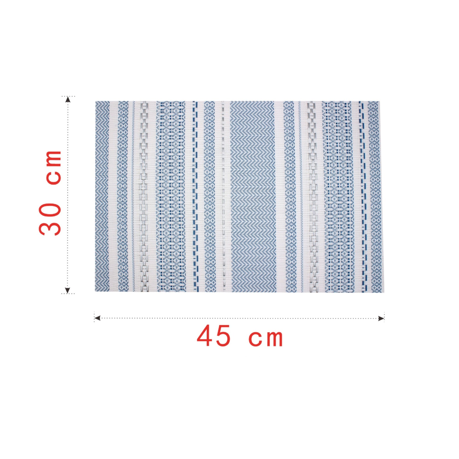 Manteles Individuales Rectangulares Zigzag con Acabado en Hilo Plateado - Juego de 6 (30x45 cm)