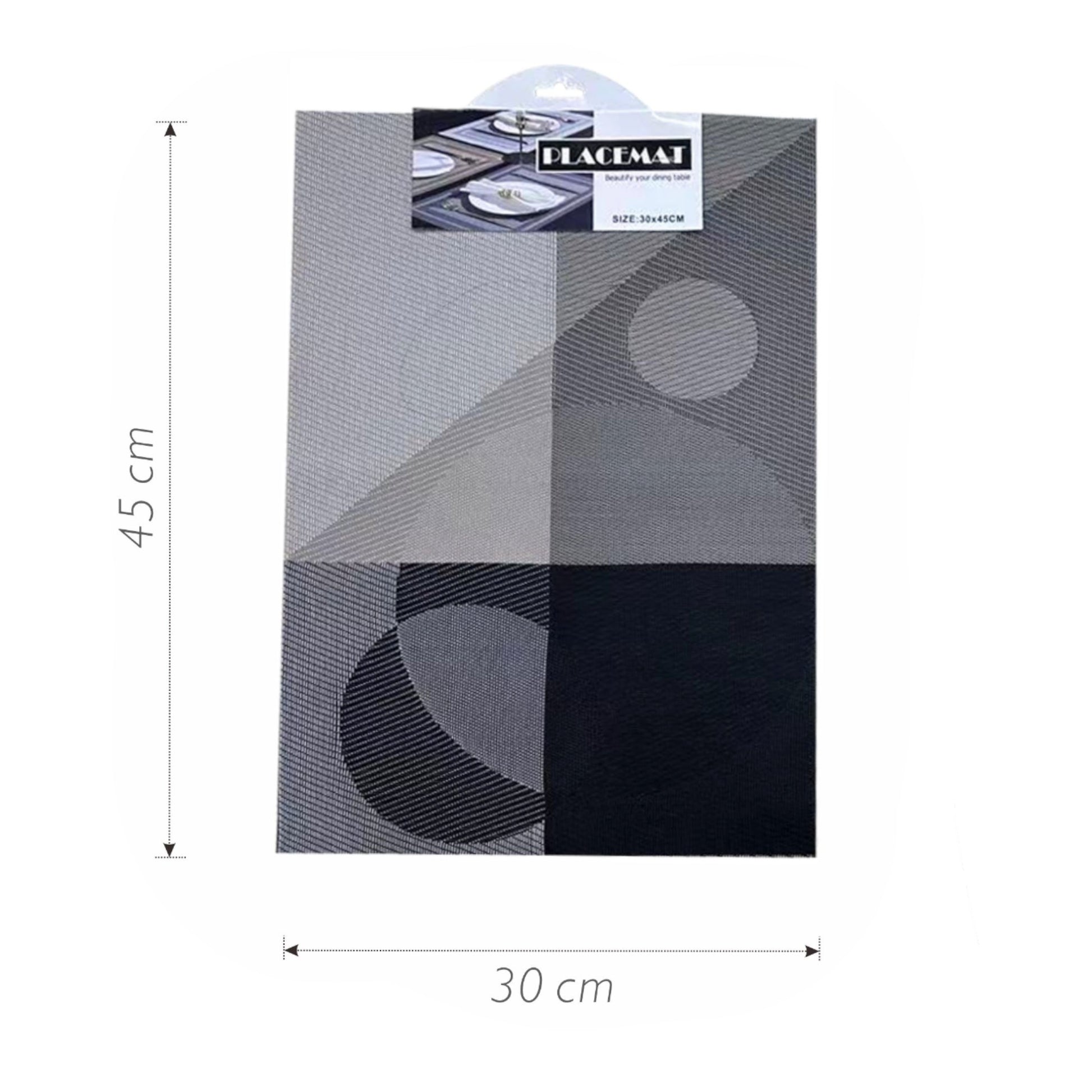 Juego de 6 manteles individuales rectangulares con diseño de molinillo 30x45 cm