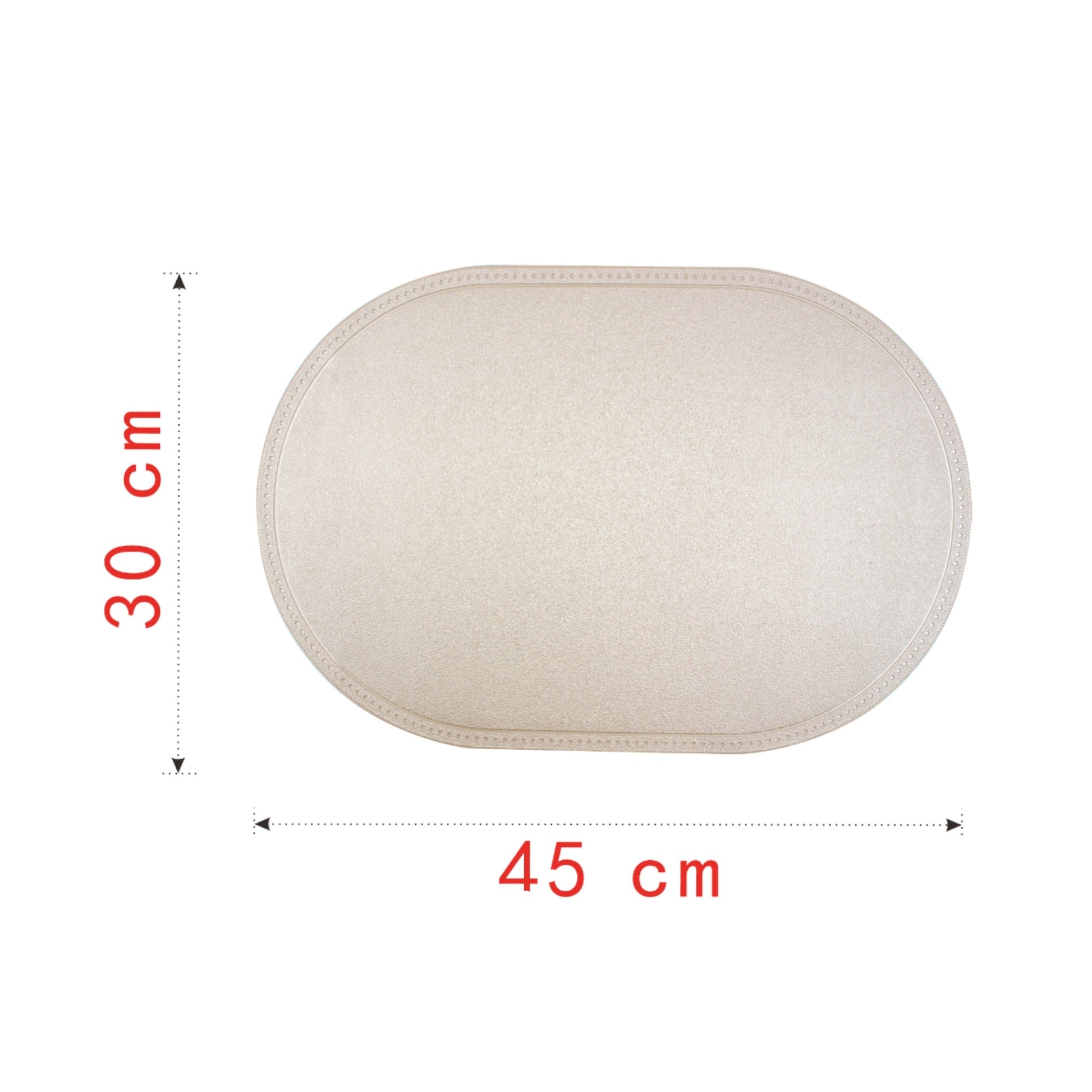 Mantel ovalado individual de cuero mate 30x45 cm