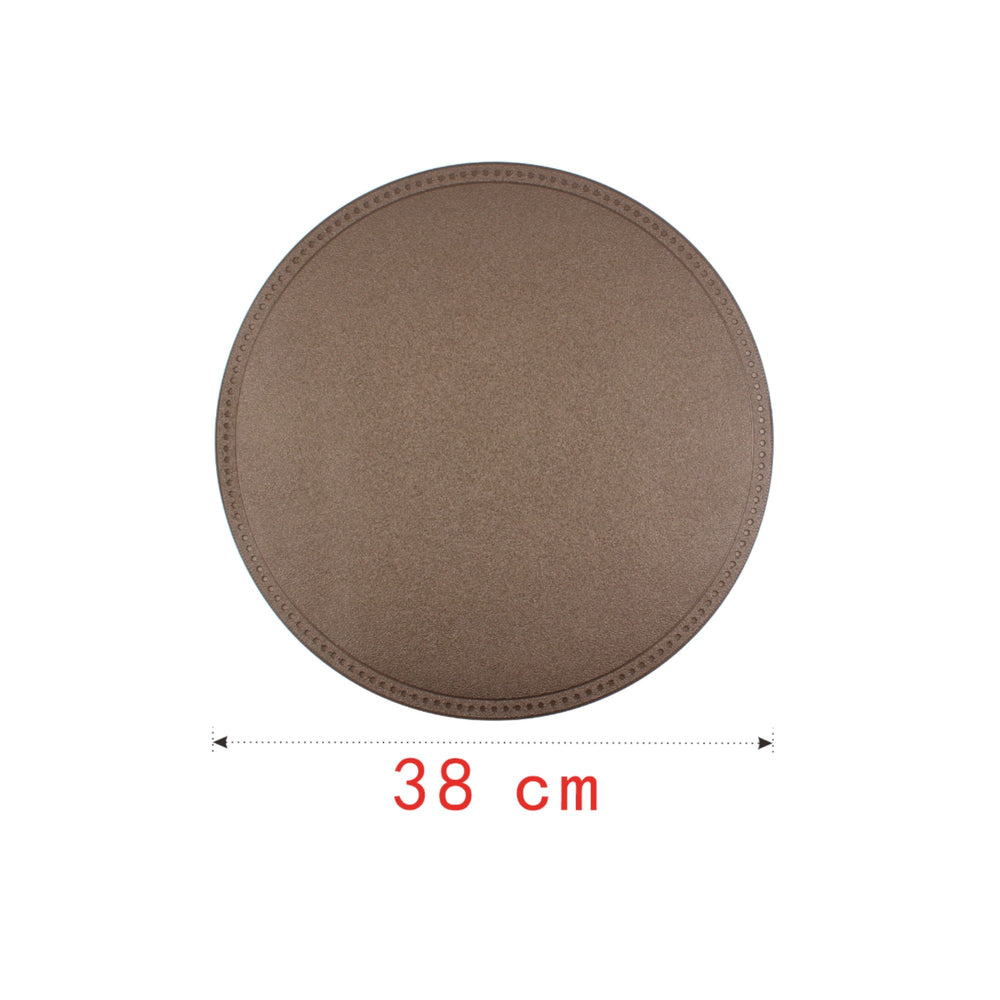 Mantel individual redondo de cuero suave 38x38 cm