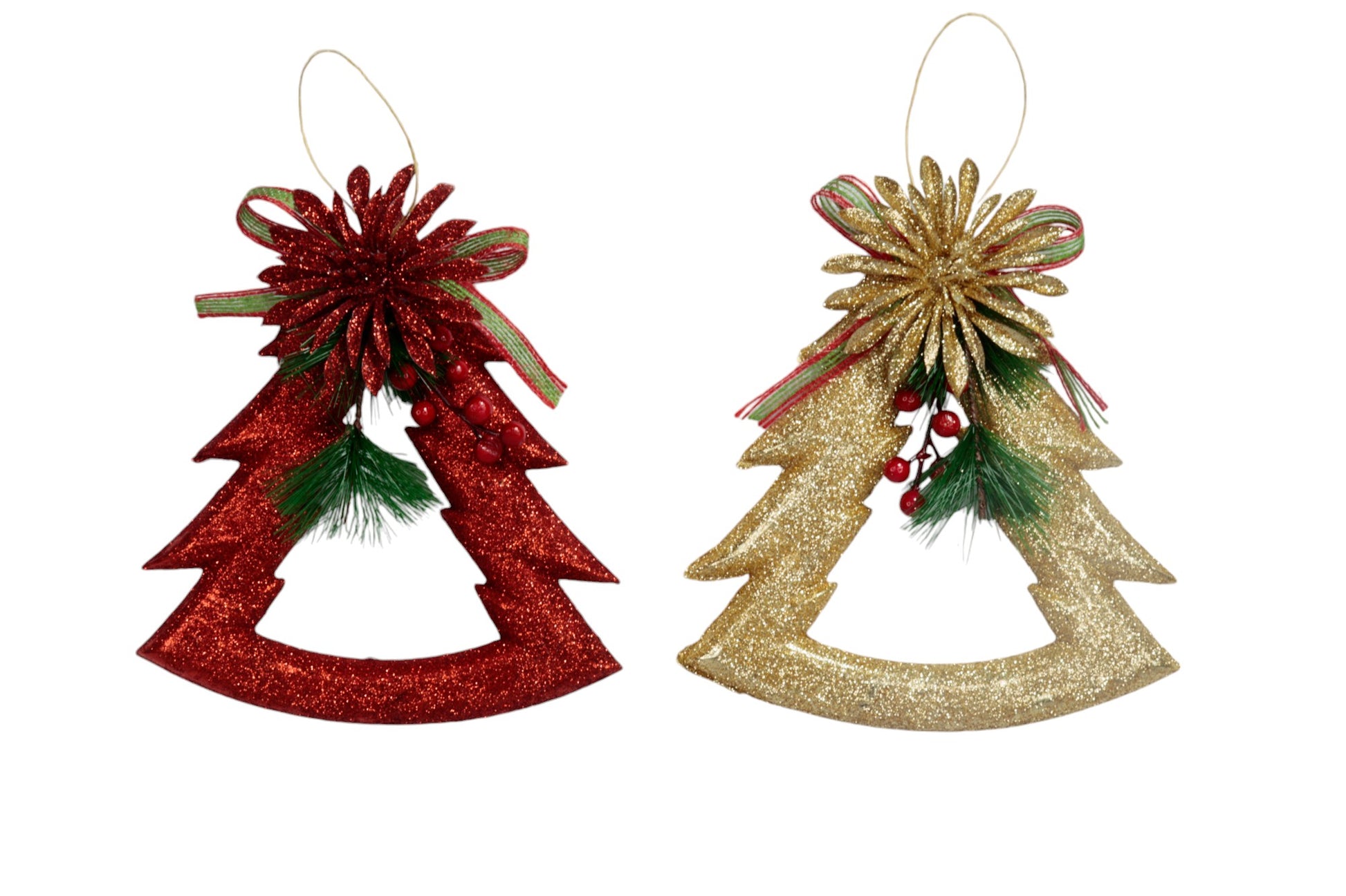Cogante de pino navideño brillante 18cm - Q&X