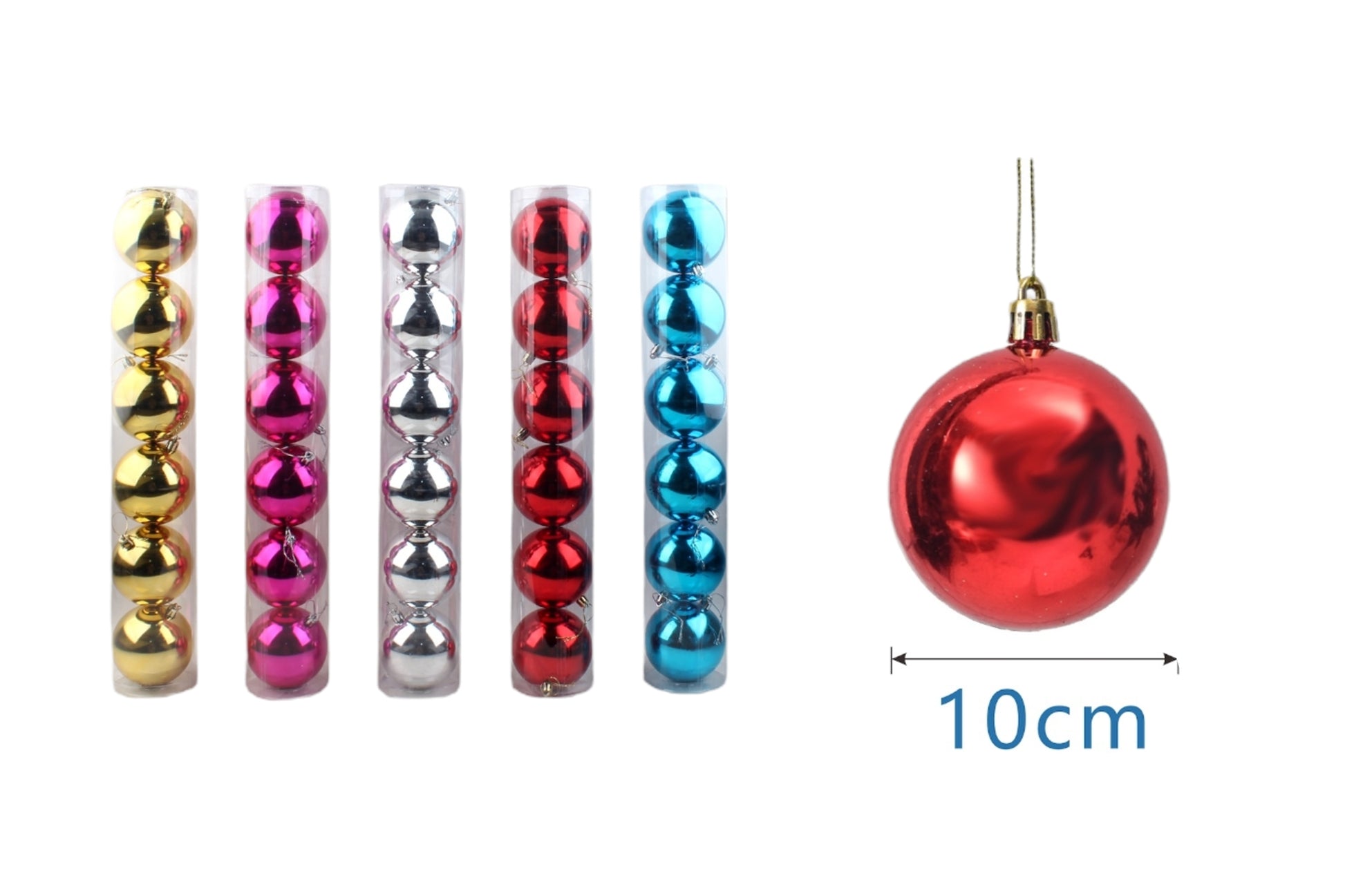 Bolas de navidad 10cm 6/u - Q&X