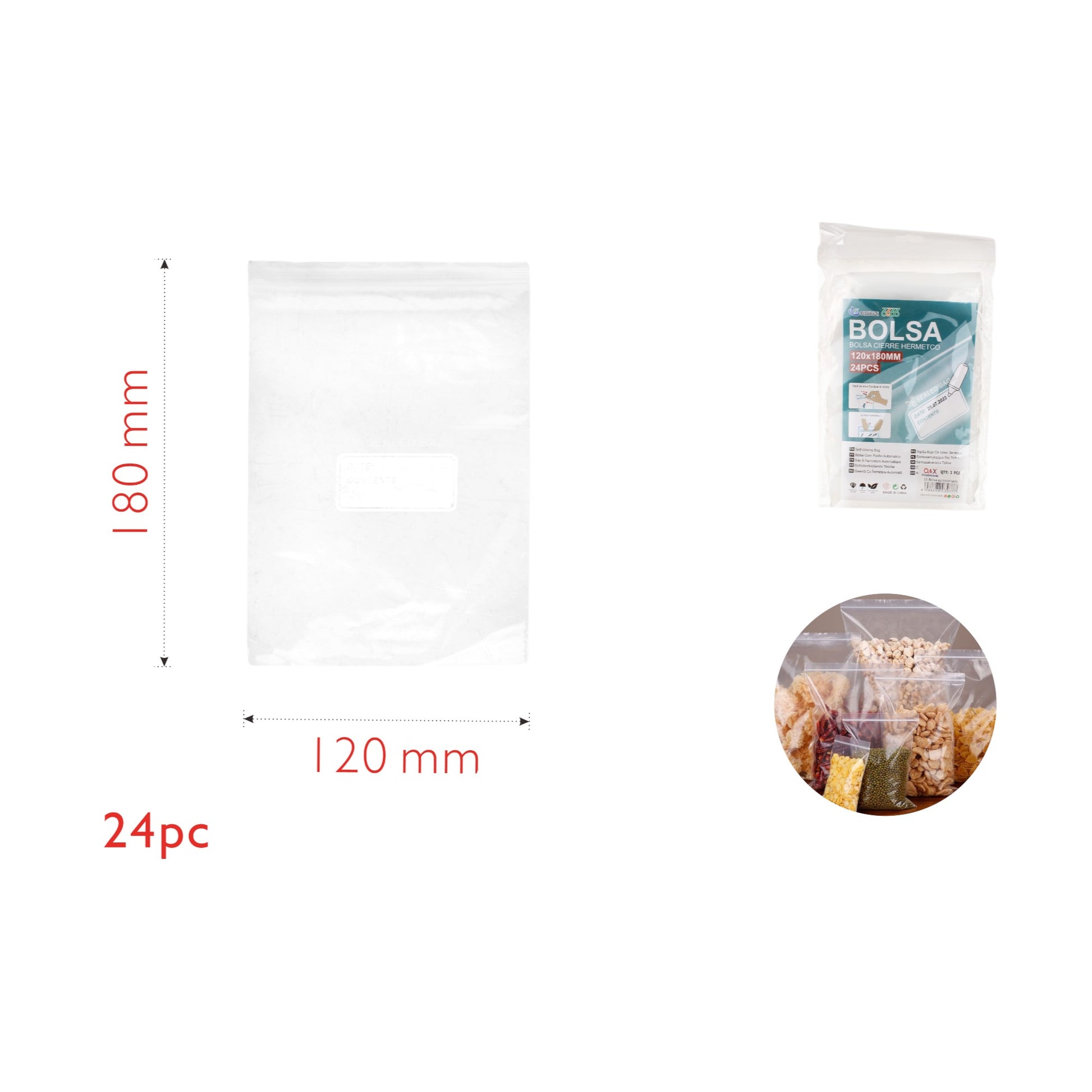 Bolsas herméticas HK209A 24 uds 120x180 mm