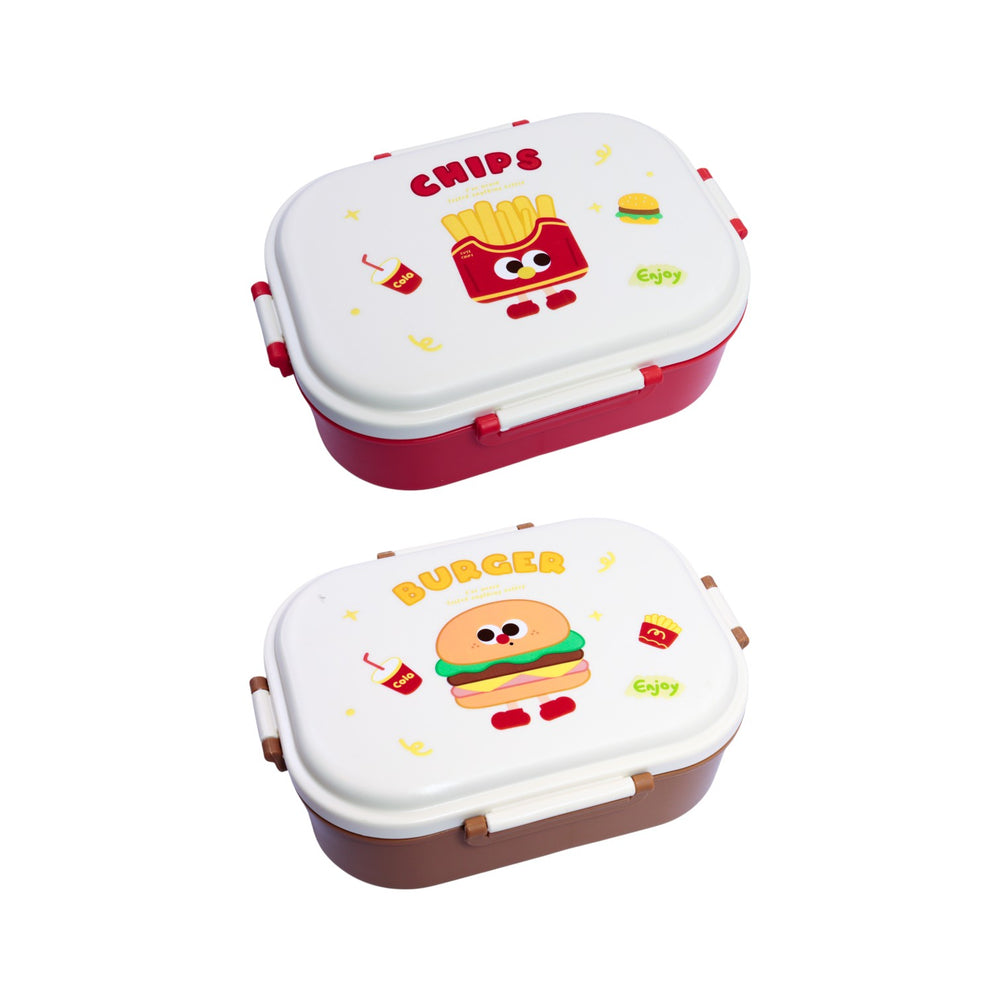 Lonchera Temática Hamburguesa y Patatas Fritas - 22×16.5×7 cm