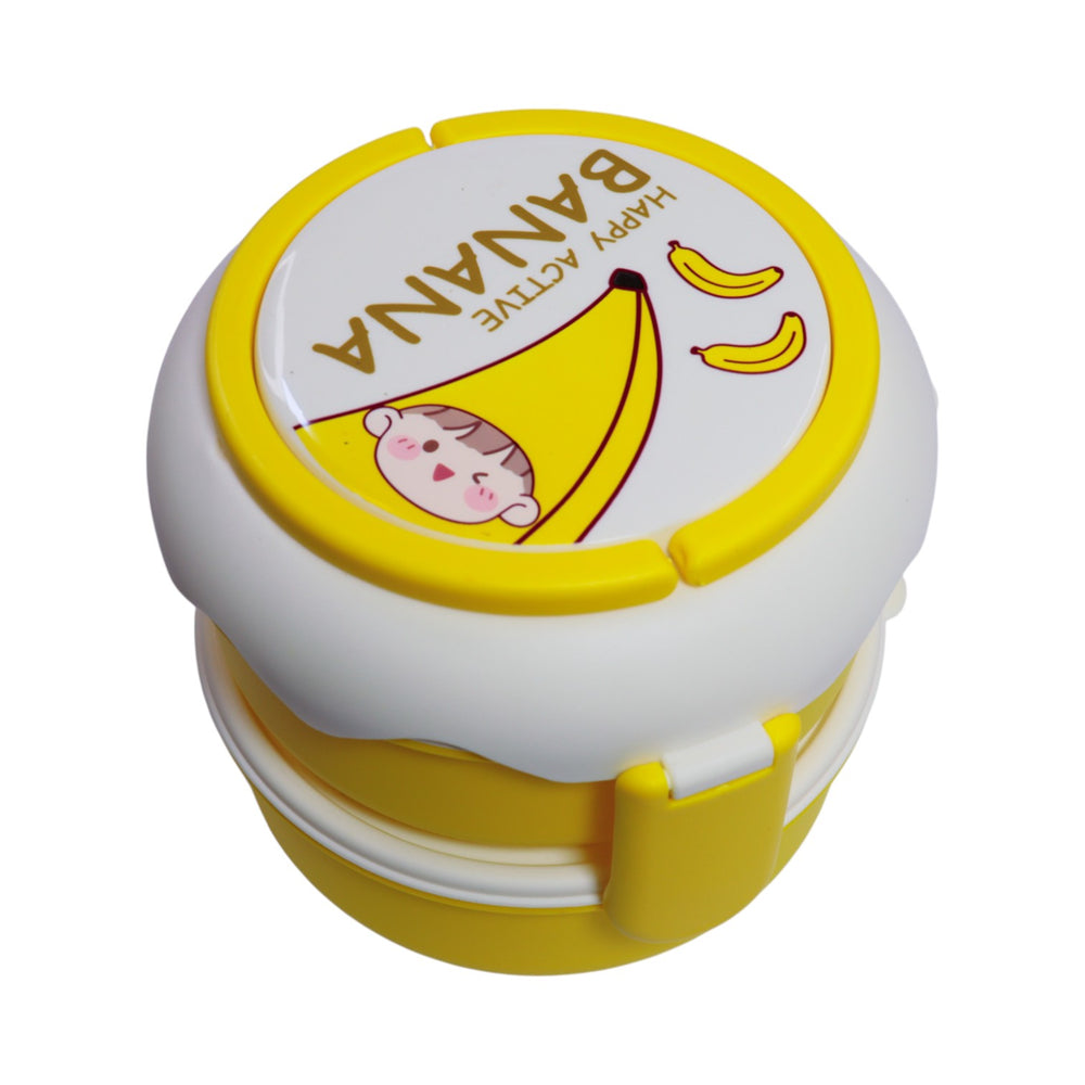 Lonchera Redonda de Frutas Coloridas - 16.6×15.6×14.4 cm (1600 ml)