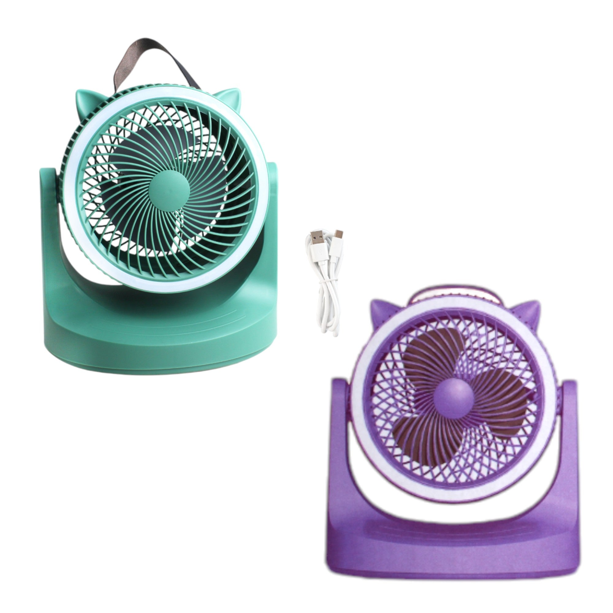 Ventilador de Escritorio Recargable con Diseño de Orejas