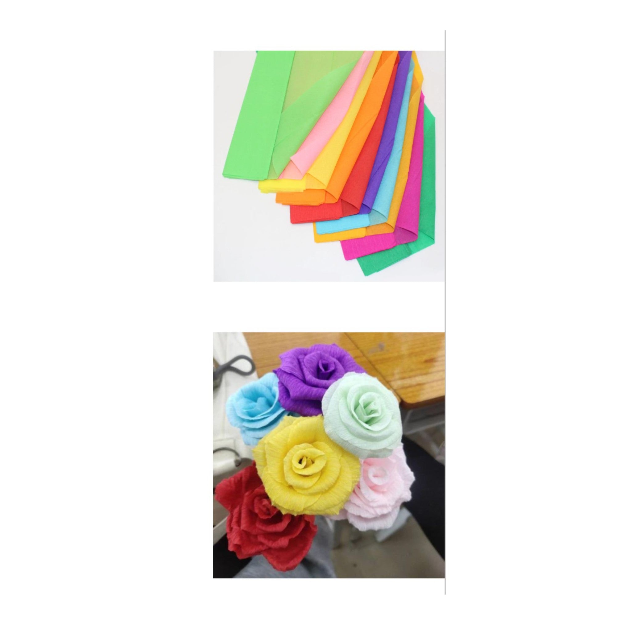 Papel Crepé de Colores 50 cm x 2 m – Paquete de 10 Hojas