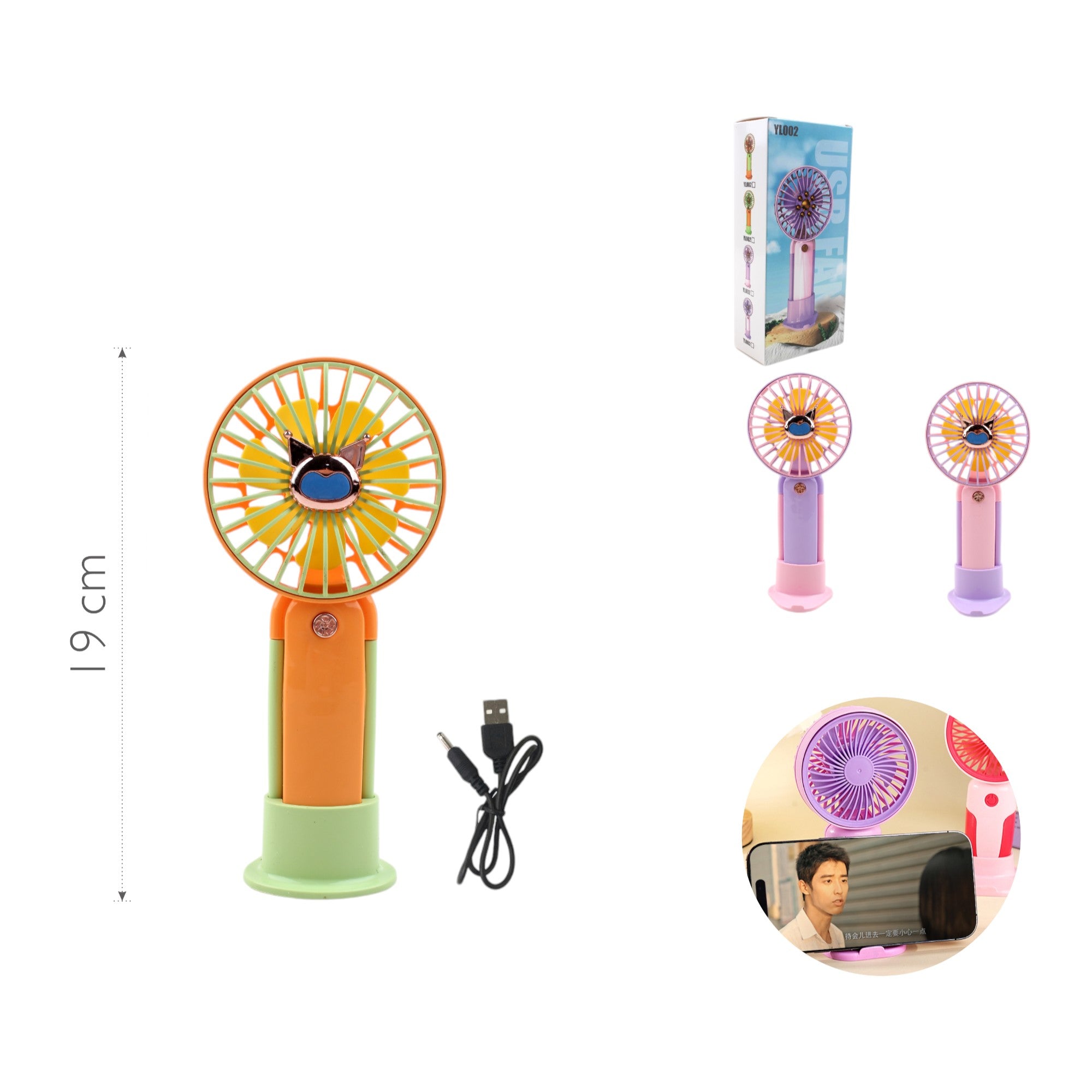 Mini Ventilador de Mano Recargable Modelo 002A6