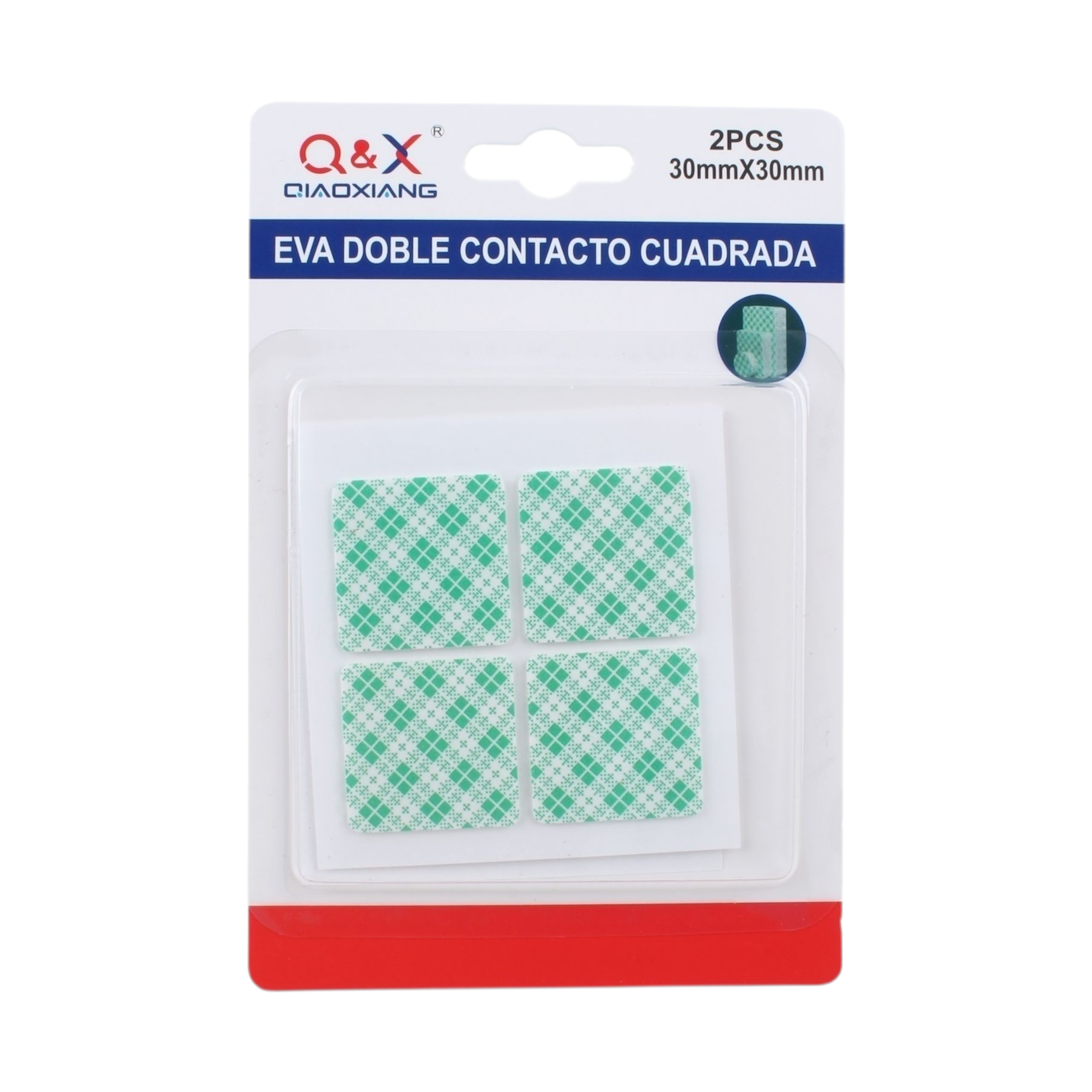 Cinta EVA doble cara cuadrada 30 x 30 mm pack 2