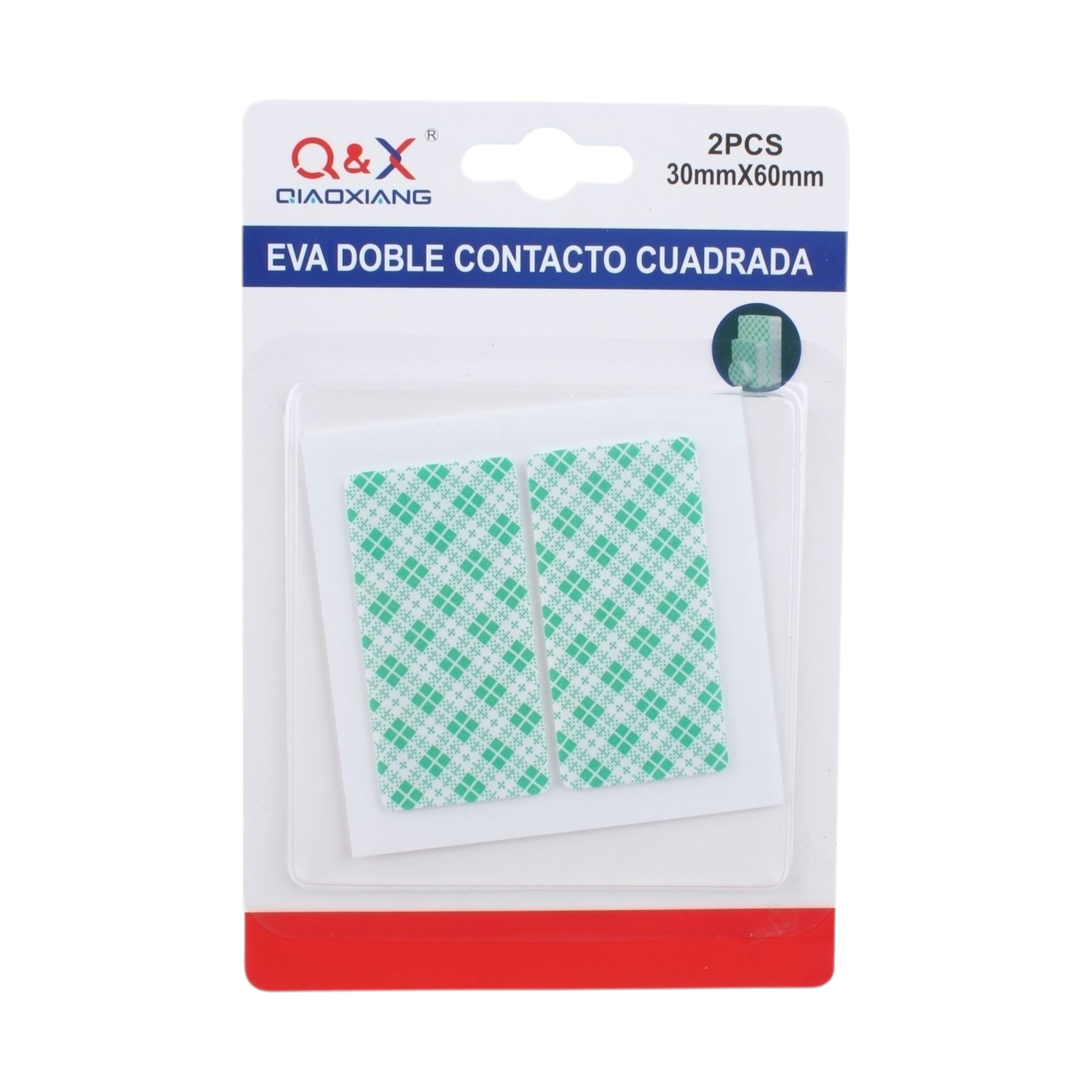 Cinta EVA doble cara cuadrada 30 x 60 mm pack 2