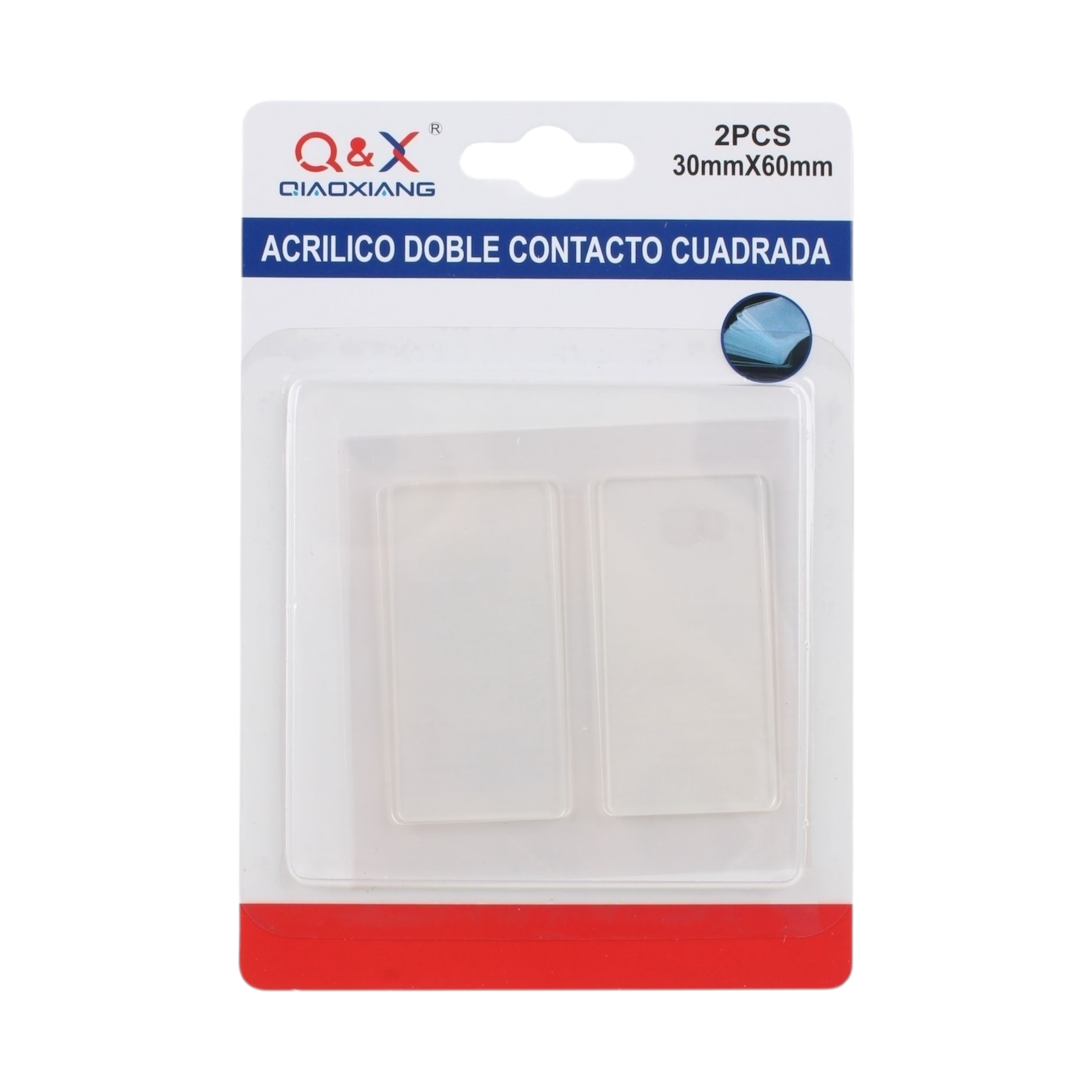 Placa acrílica troquelada 30 x 60 mm pack 2