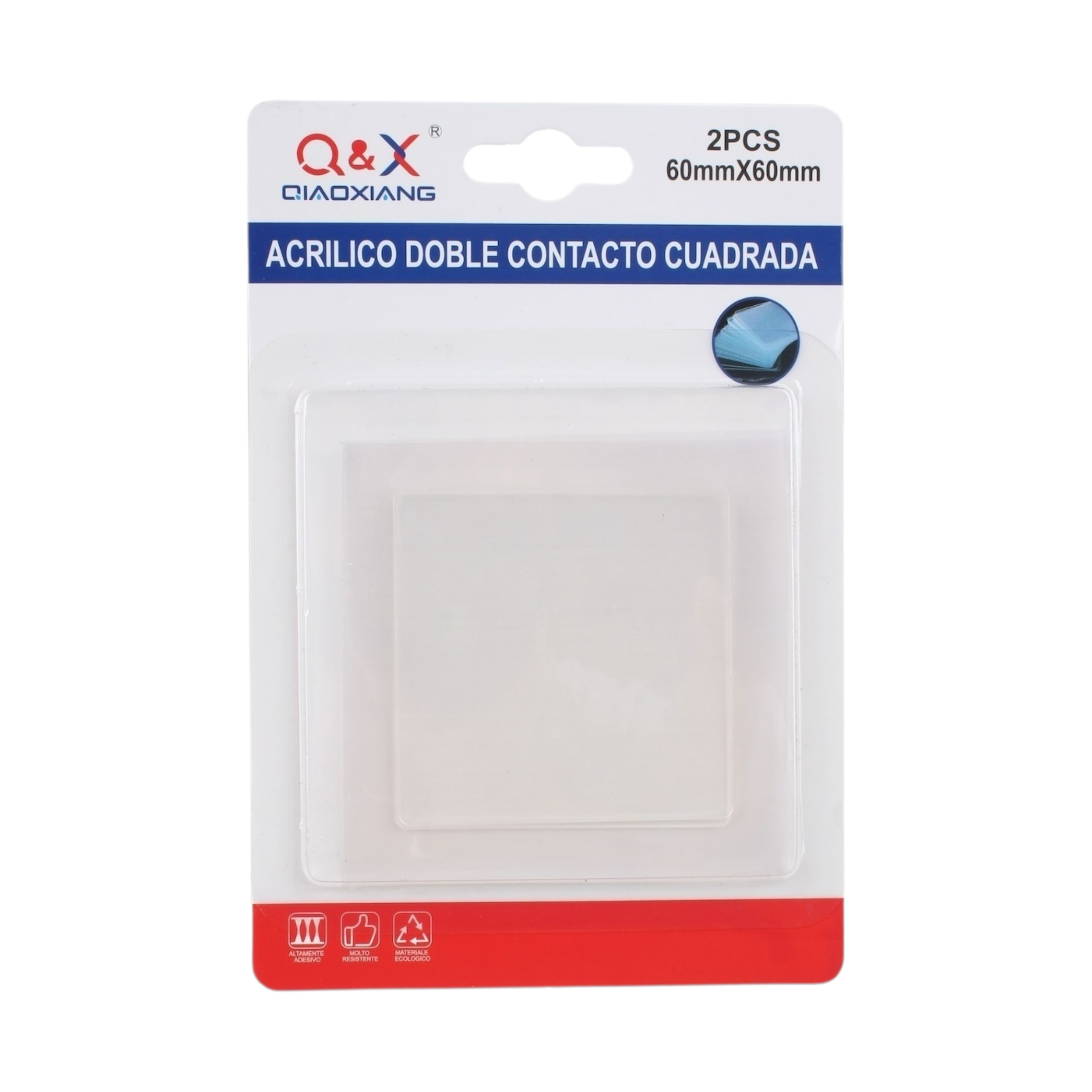 Placa acrílica troquelada 60 x 60 mm pack 2