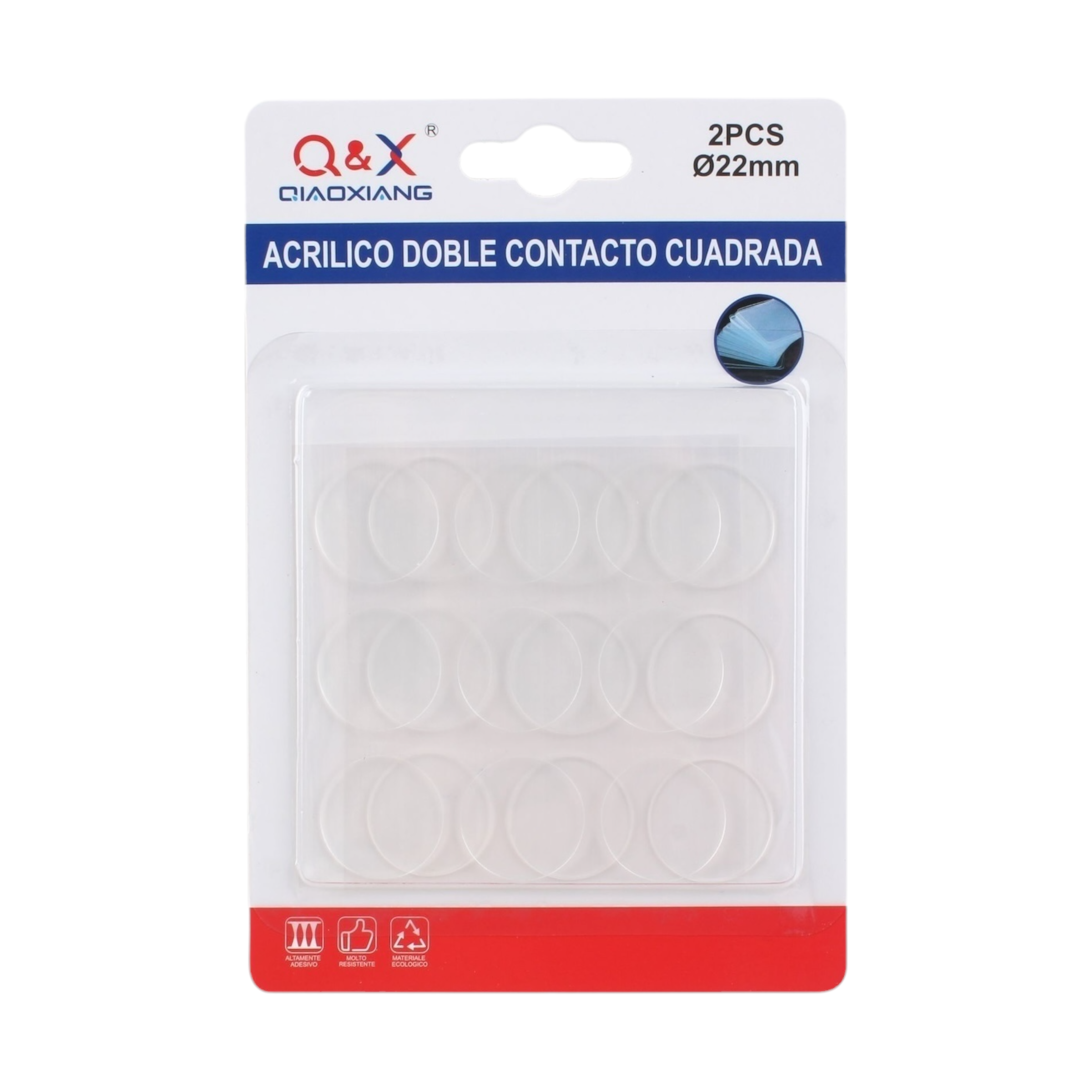 Placa acrílica troquelada 22 mm pack 2