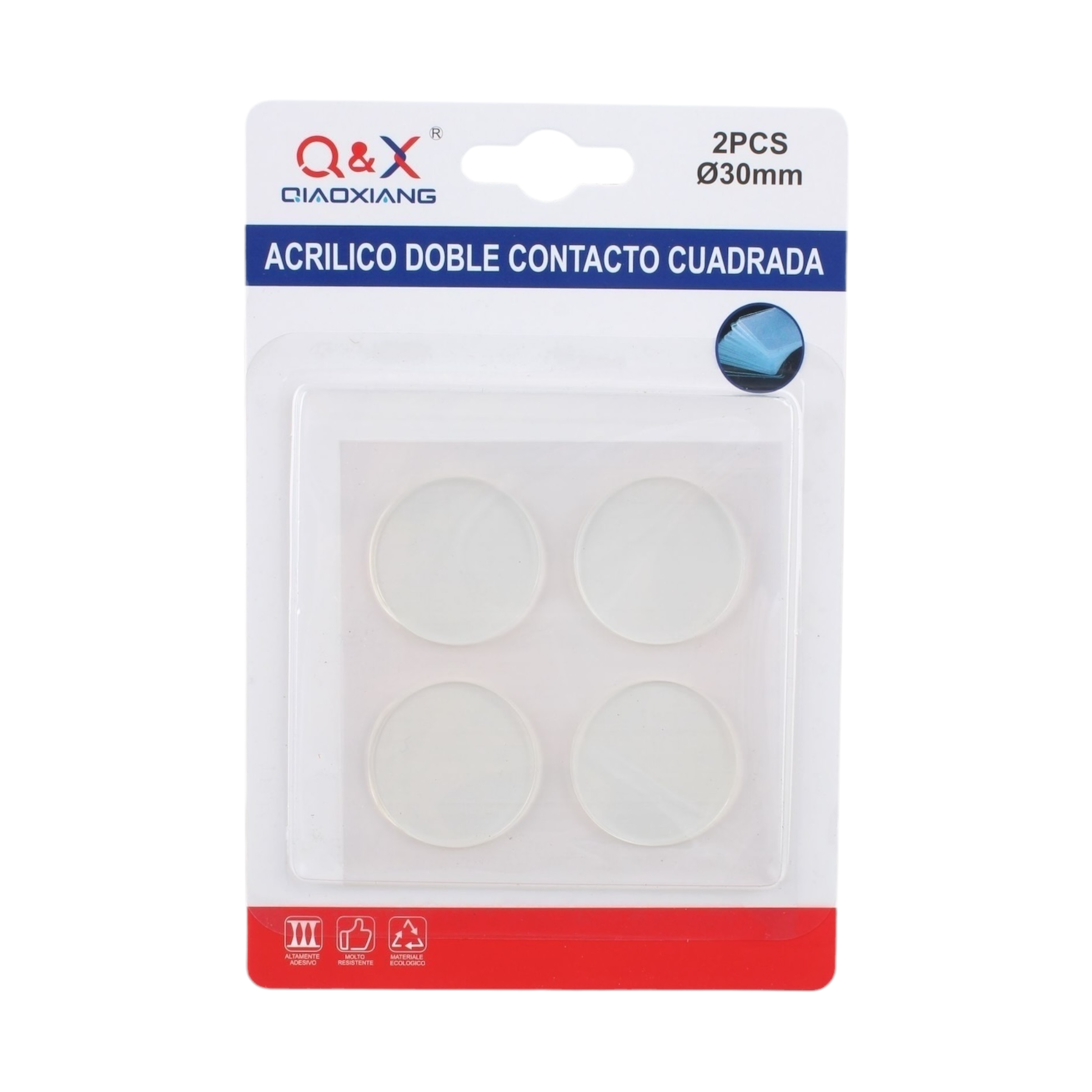 Placa acrílica troquelada redonda 30 mm pack 2