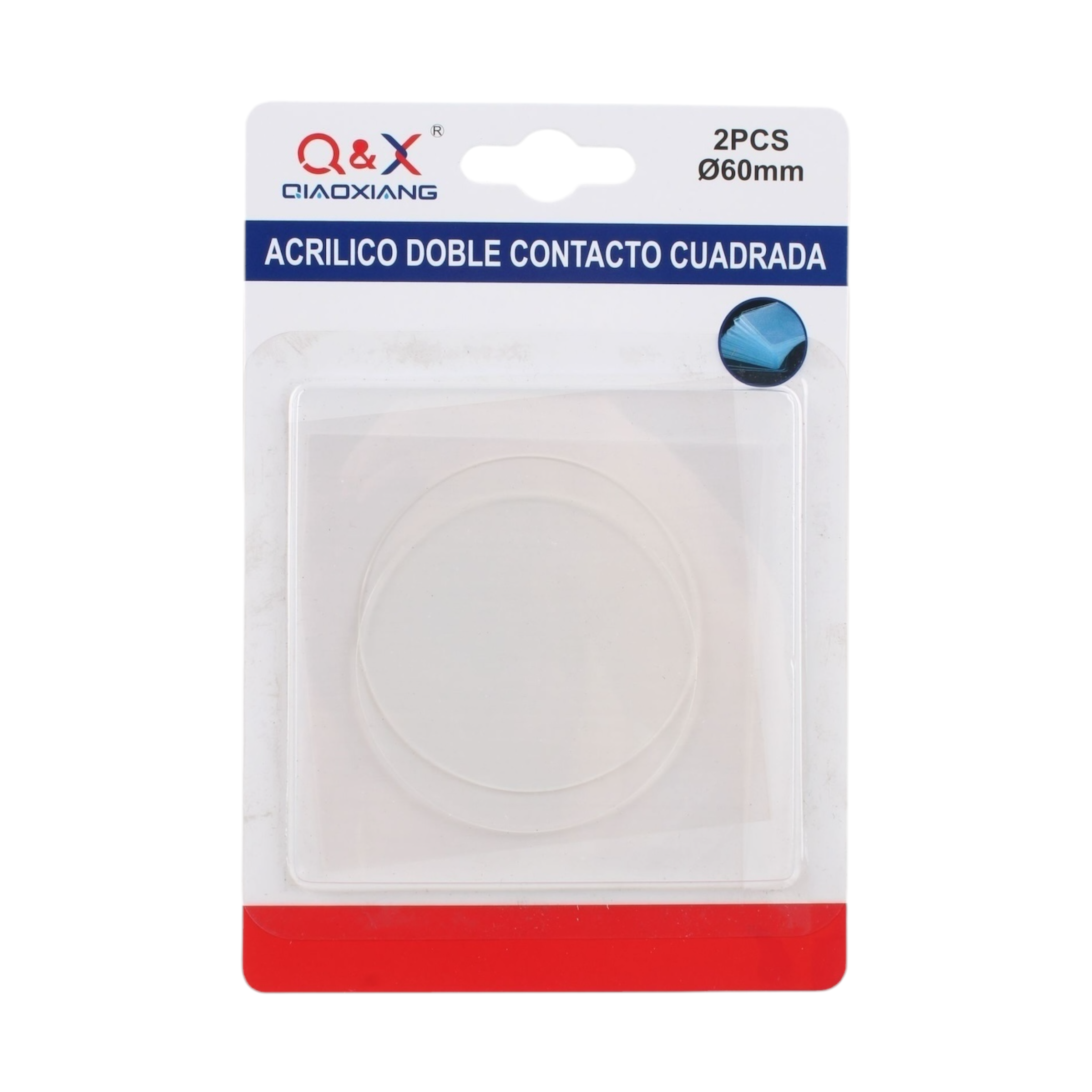 Placa acrílica troquelada redonda 60 mm pack 2