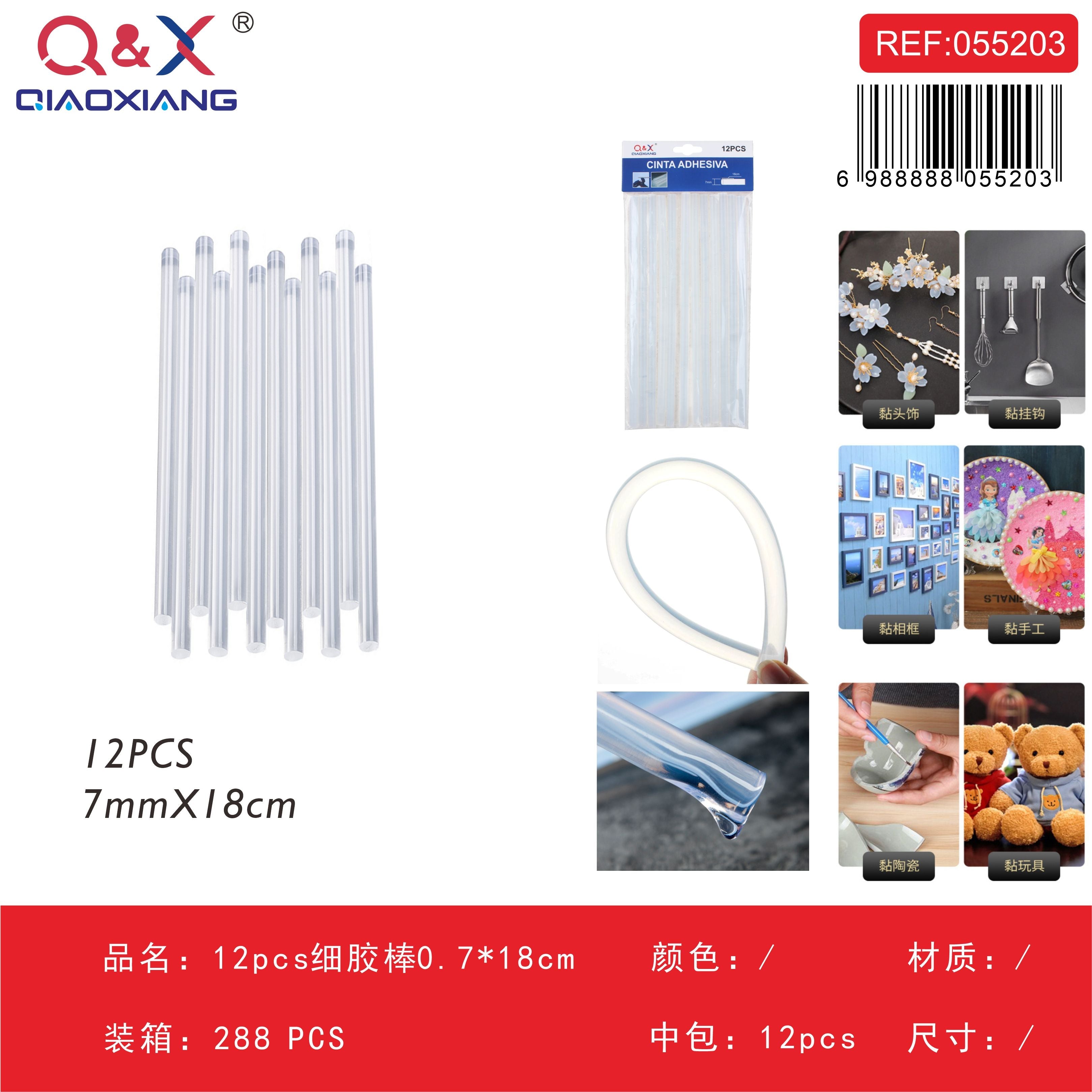 Barras de silicona delgadas 0.7×18 cm 12 pcs