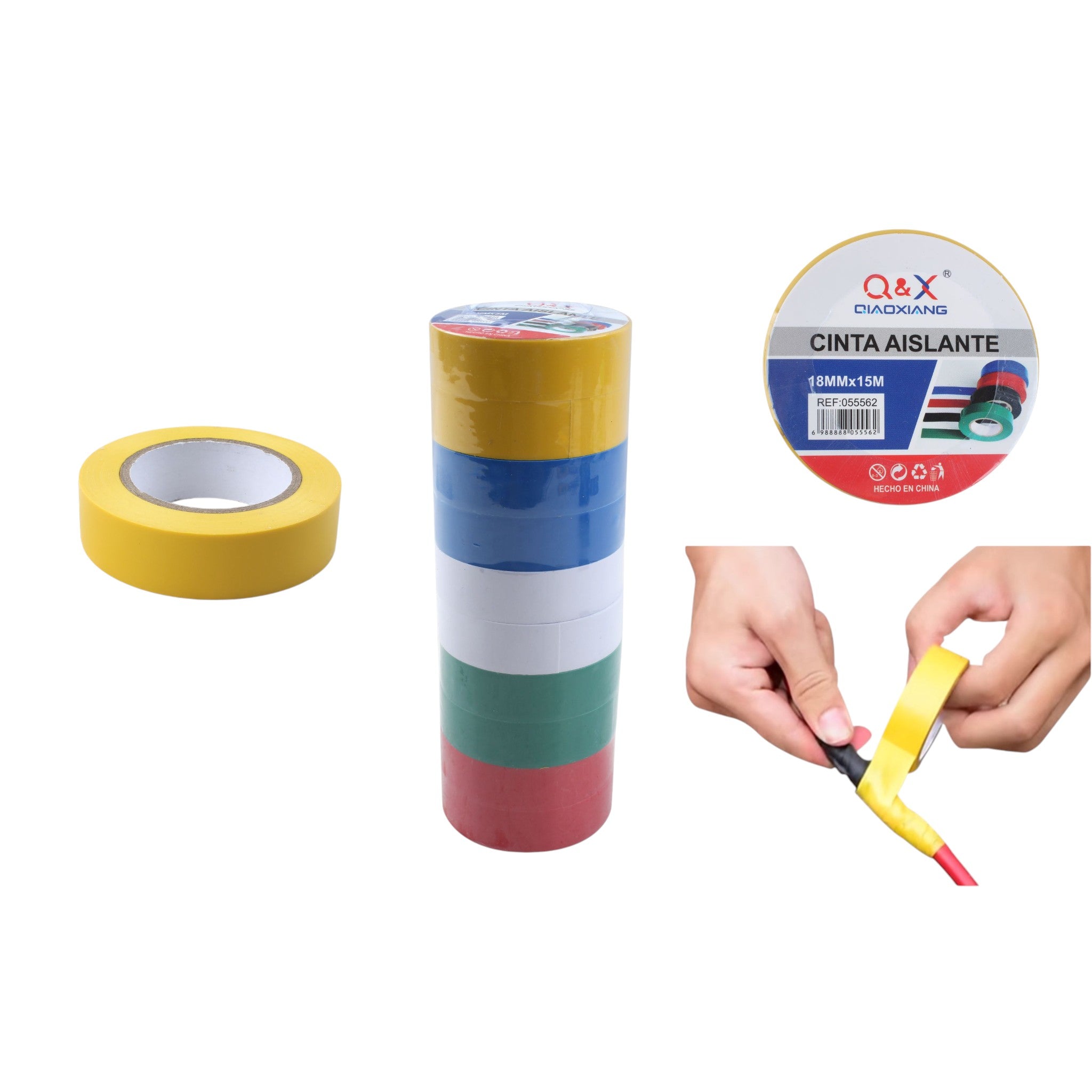 Cinta aislante eléctrica color 1,8 × 15 m, blister 10 pcs