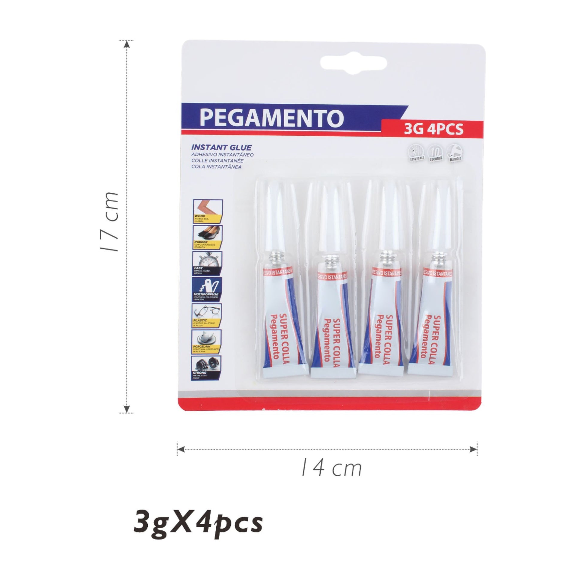 Pegamento 502 en tubo de aluminio 3g (4 piezas) - Q&X