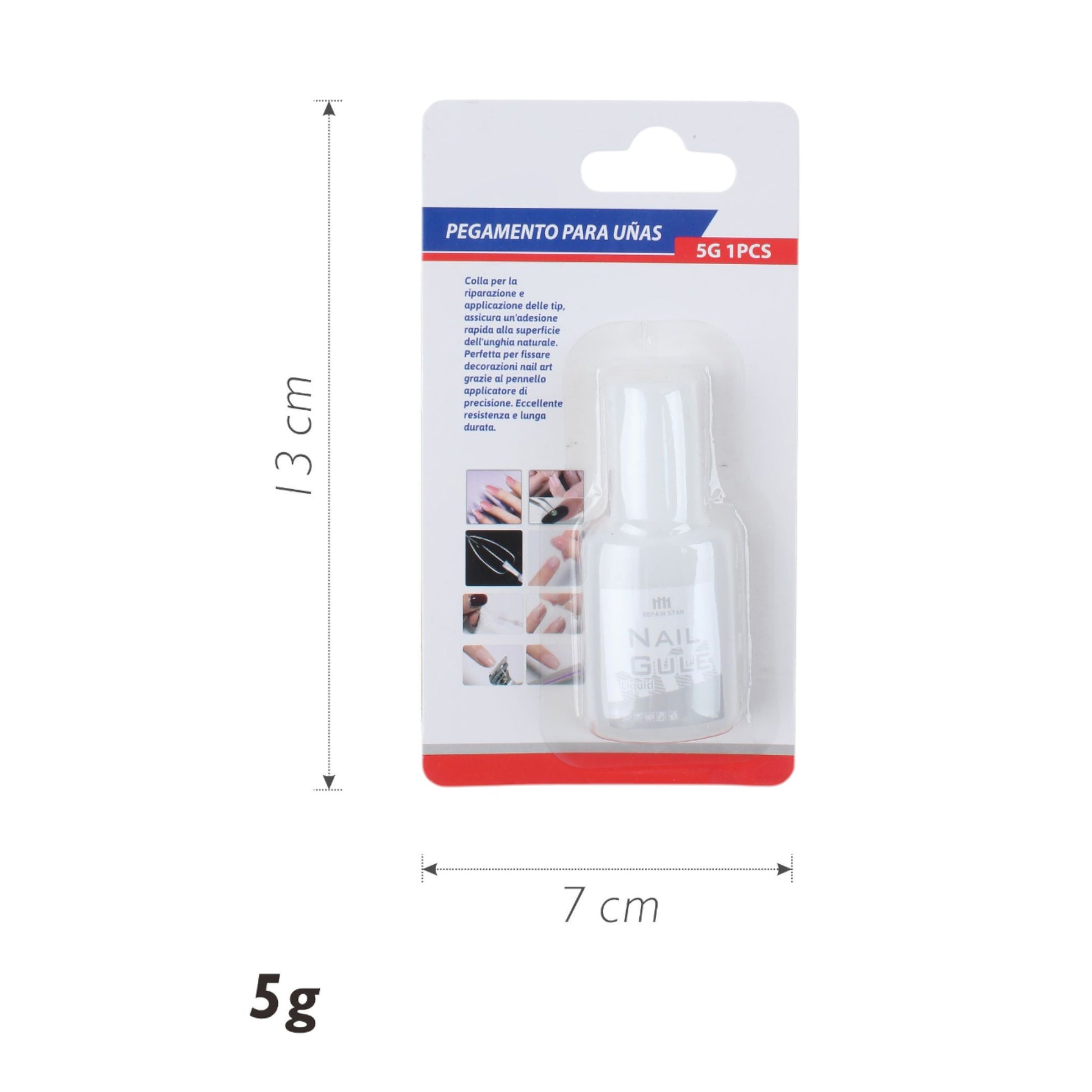 Pegamento para uñas con brocha 5g en botella de plástico (1 pieza) - Q&X