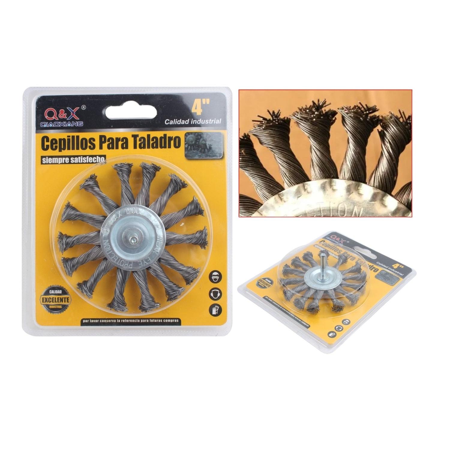 1Pcs/Cepillo De Rueda Torcida Con Varilla 100 4Pulgada