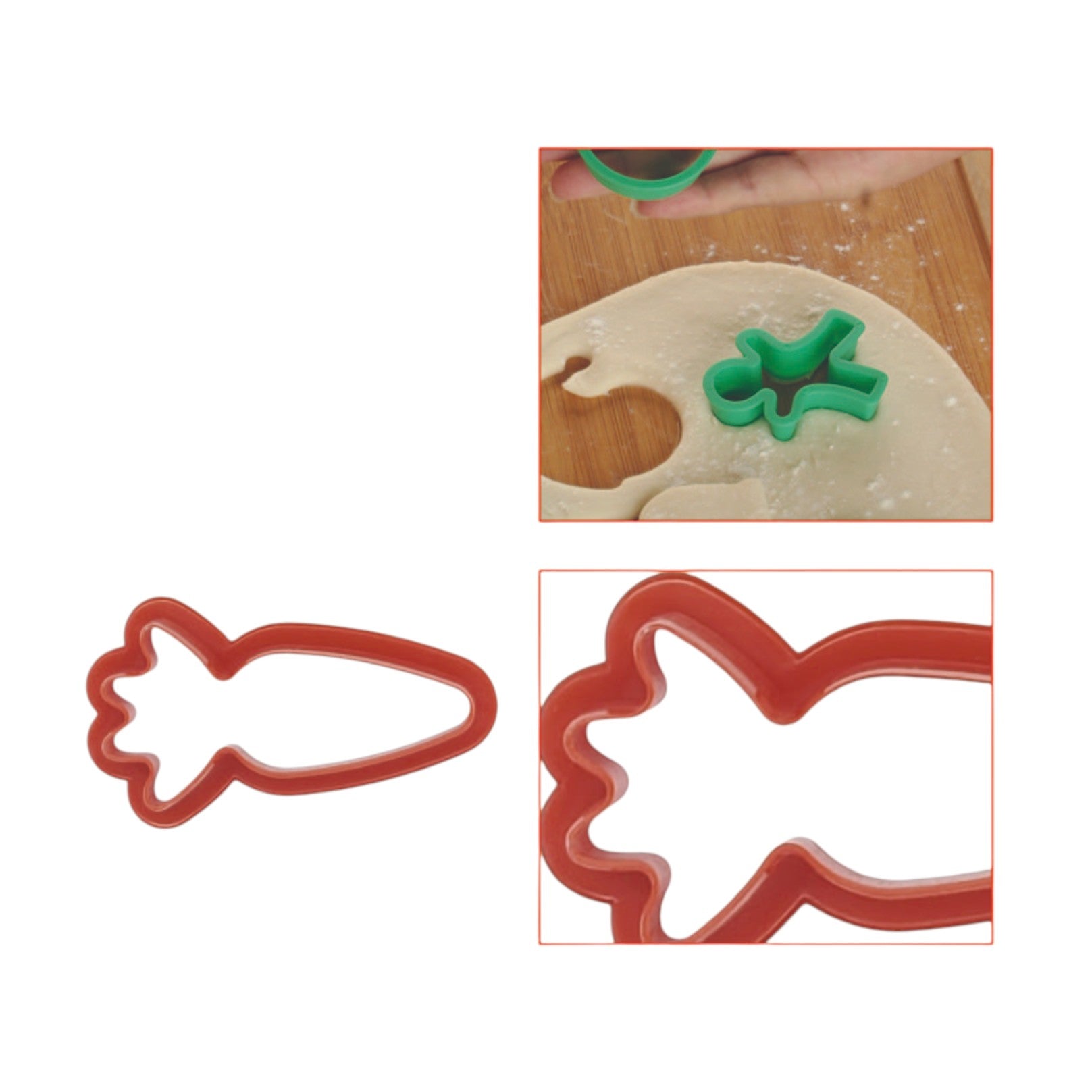 Set de 2 cortadores de galletas con forma de conejo y zanahoria CK-81