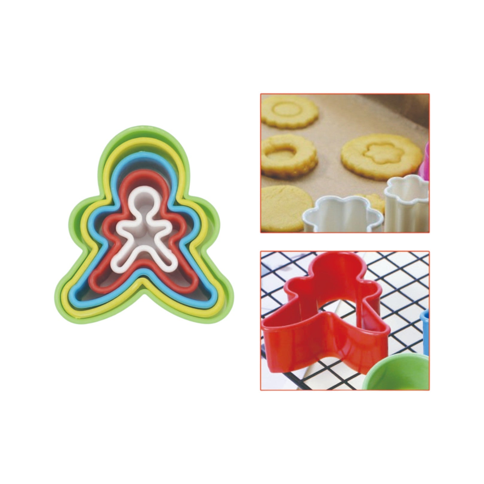Set de 5 cortadores de galletas con forma humana