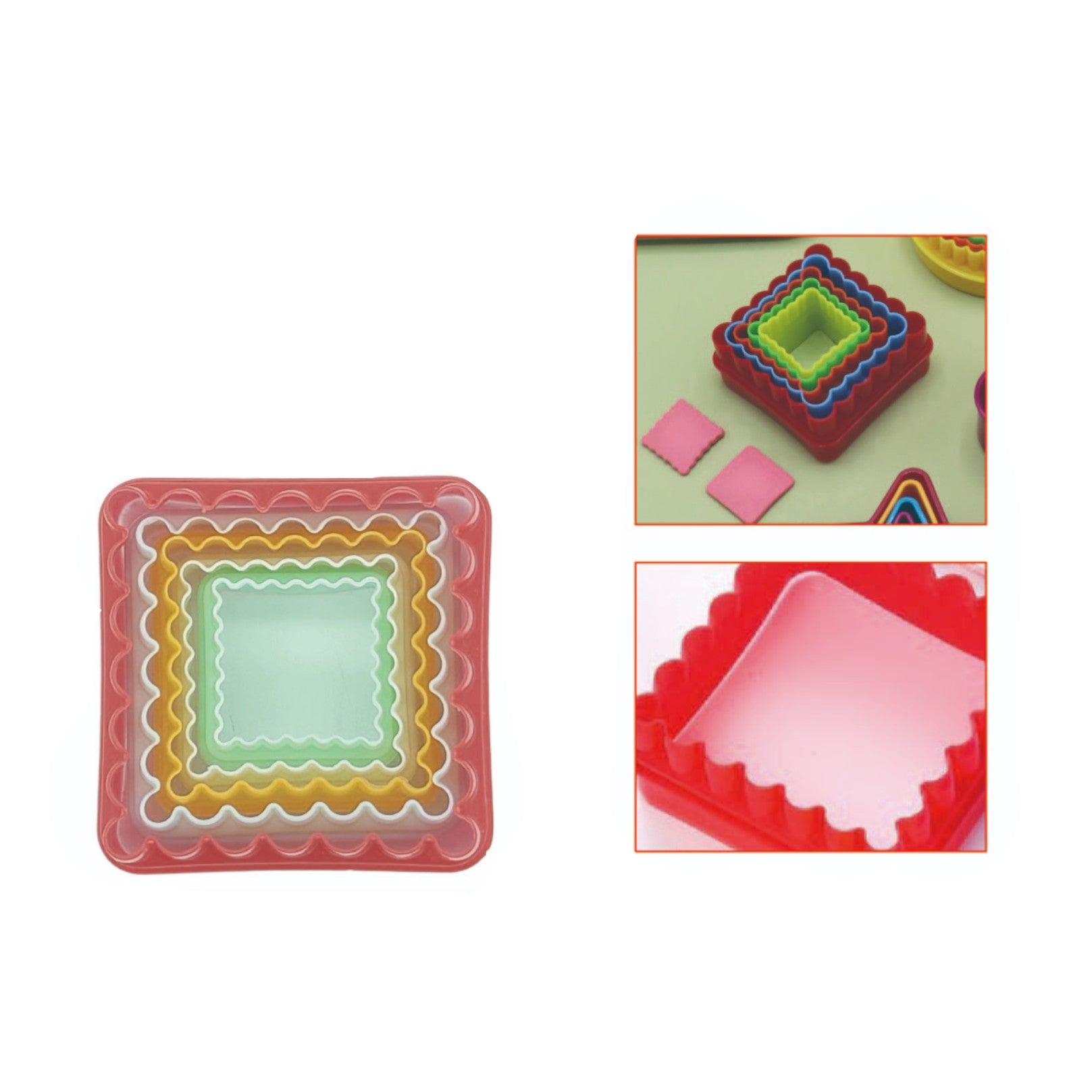 Set de 5 cortadores de galletas cuadrados