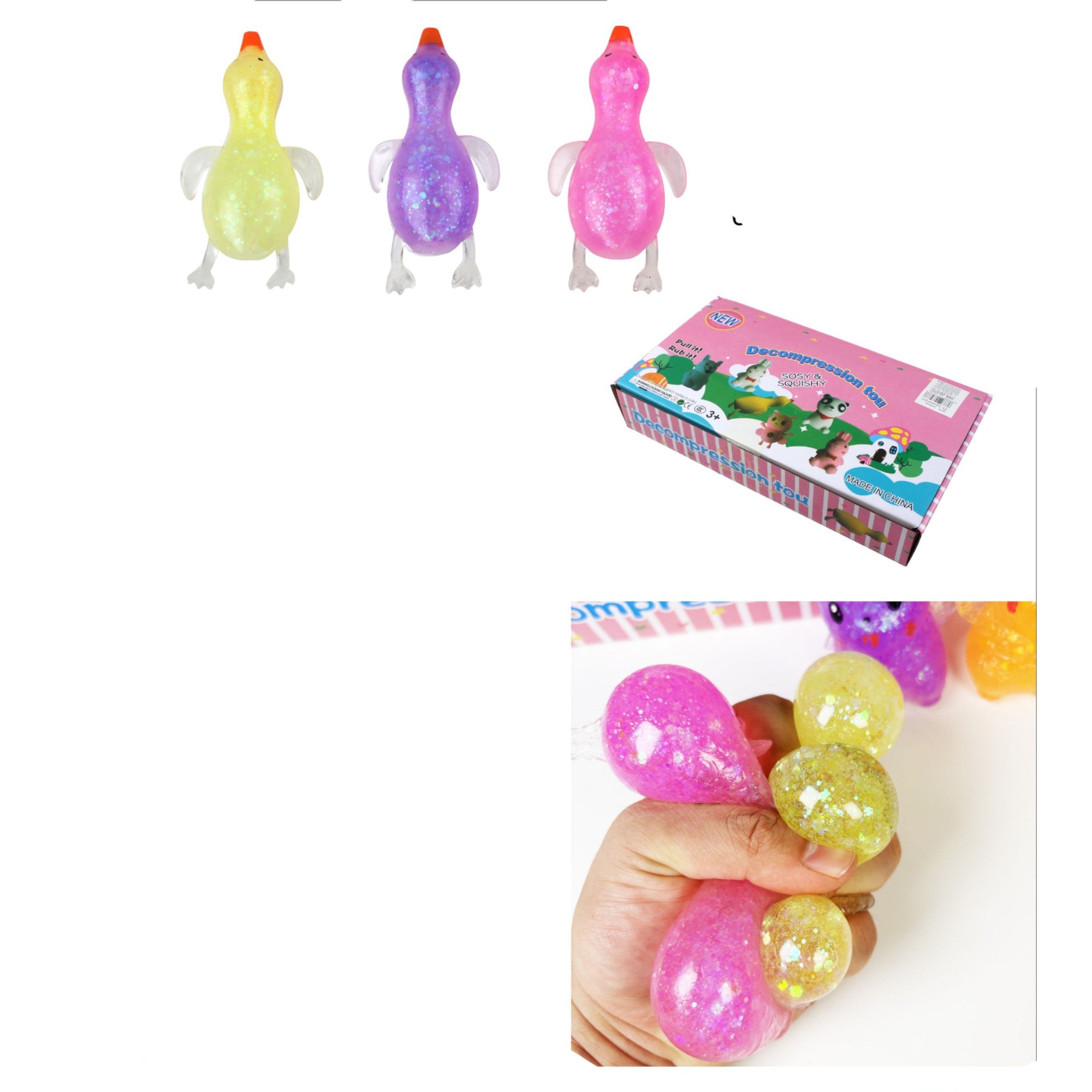 Juguete Antiestrés con Forma de Pato - Colores Surtidos