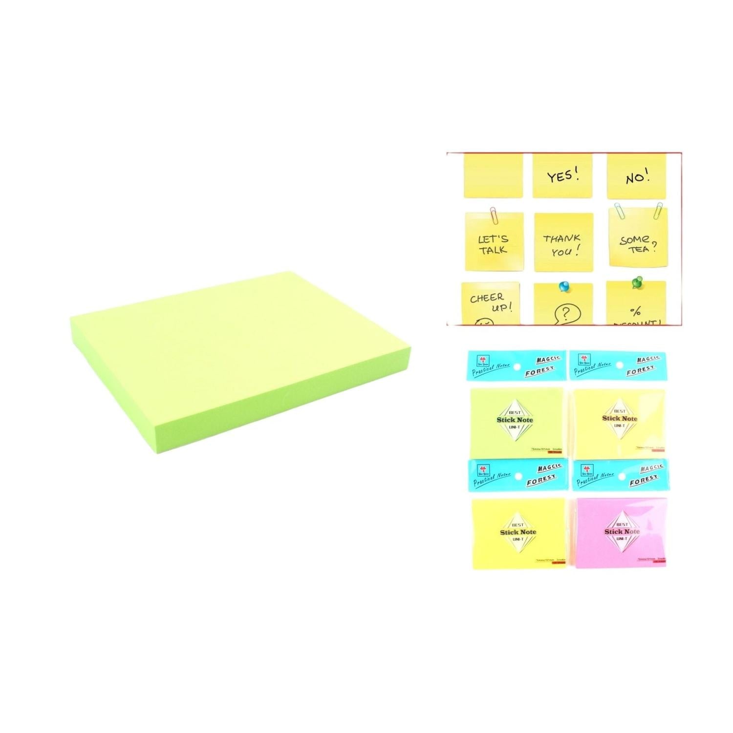 Notas Adhesivas – Mezcla de Colores Fluorescentes